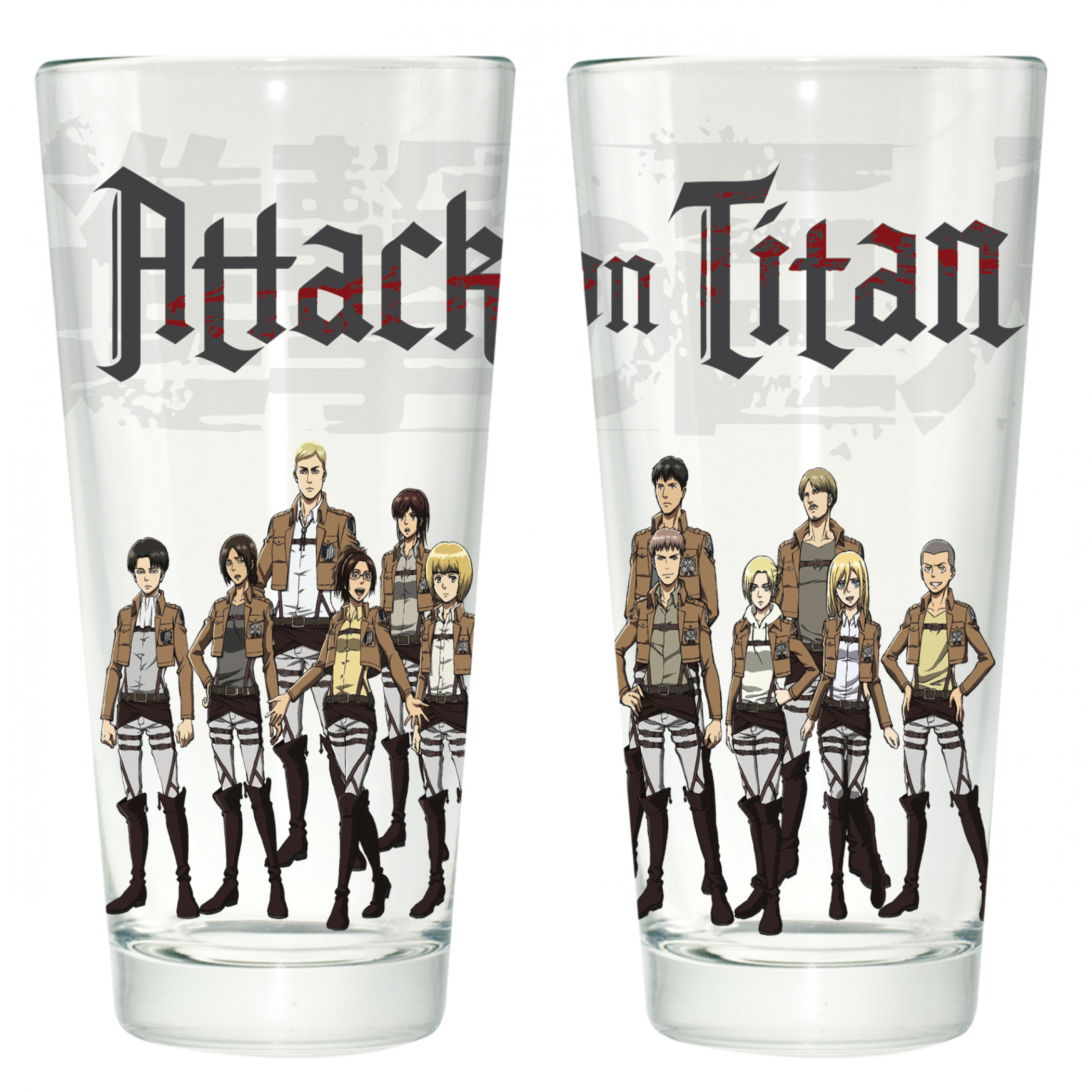 Attack on Titan Group Pint Glass
