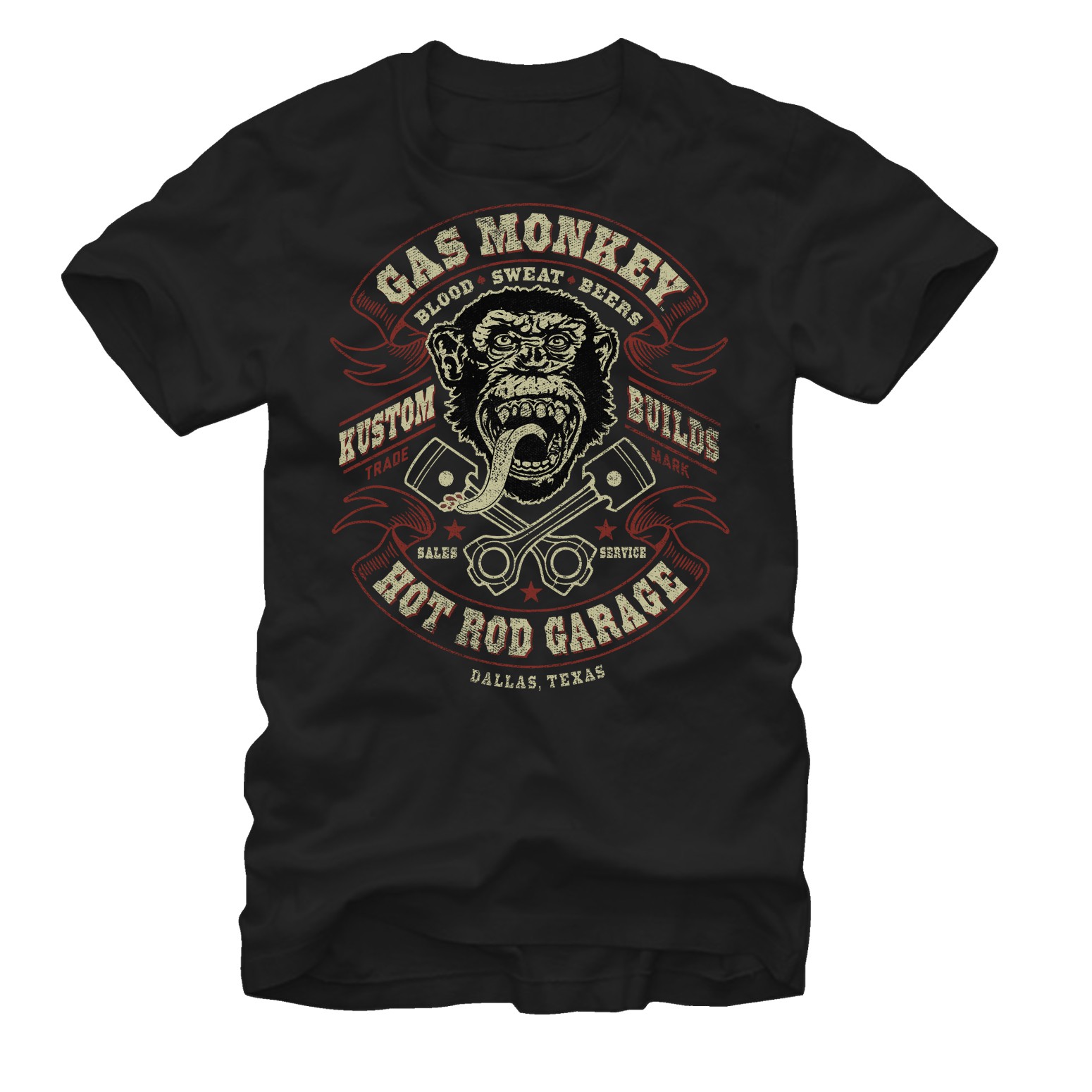Gas Monkey Garage Blood Sweat Beers Black T-Shirt