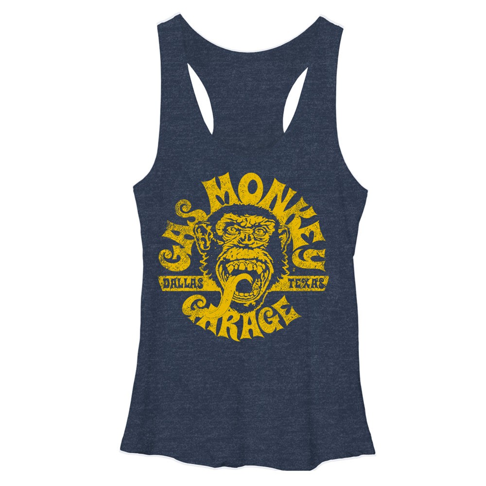 Gas Monkey Garage Face Blue Heather Juniors Tank Top