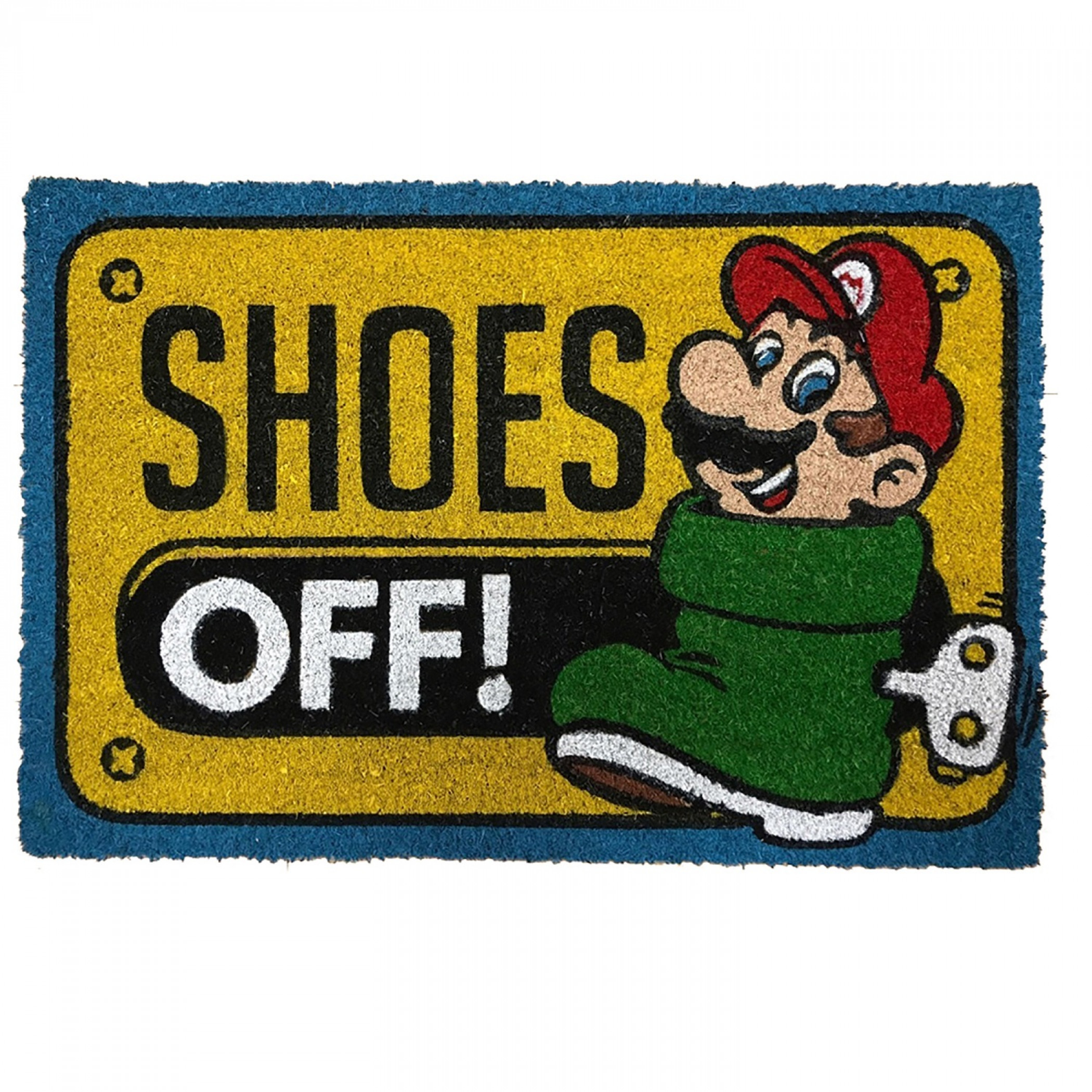 Nintendo Super Mario Shoes Off! 17"x 29" Doormat with Non-skid Back