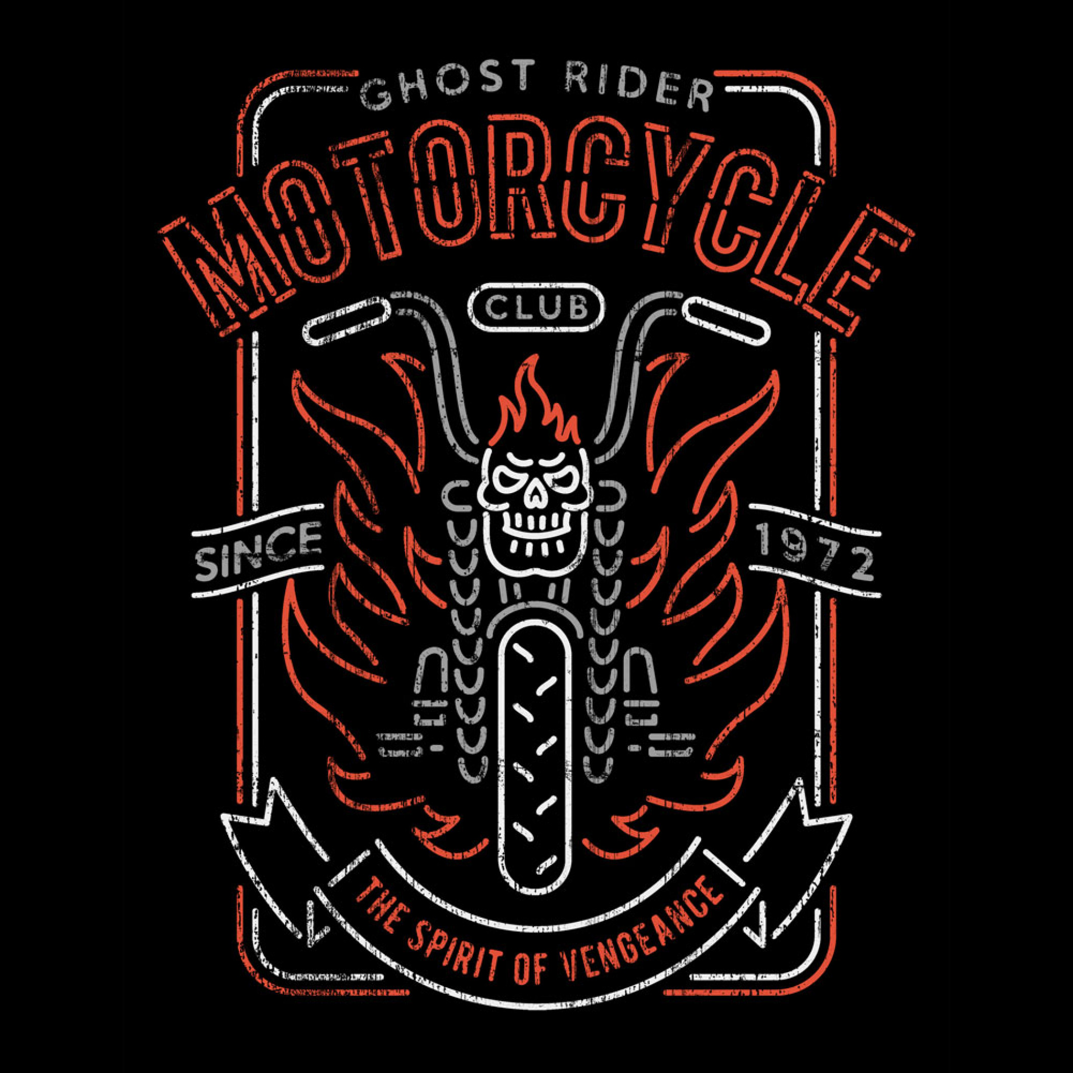 Marvel Ghost Rider Motorcycle Club Logo T-Shirt