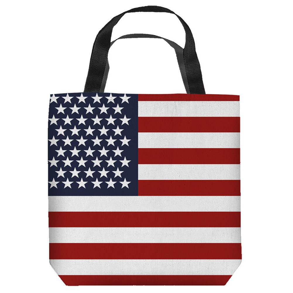 American Flag Tote Bag RICH Dye Washed Purple COTTON CANVAS 