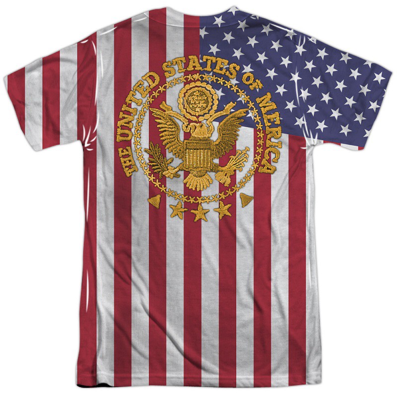 Patriotic Uncle Sam Suit Front and Back Print Men's American Flag T-Shirt