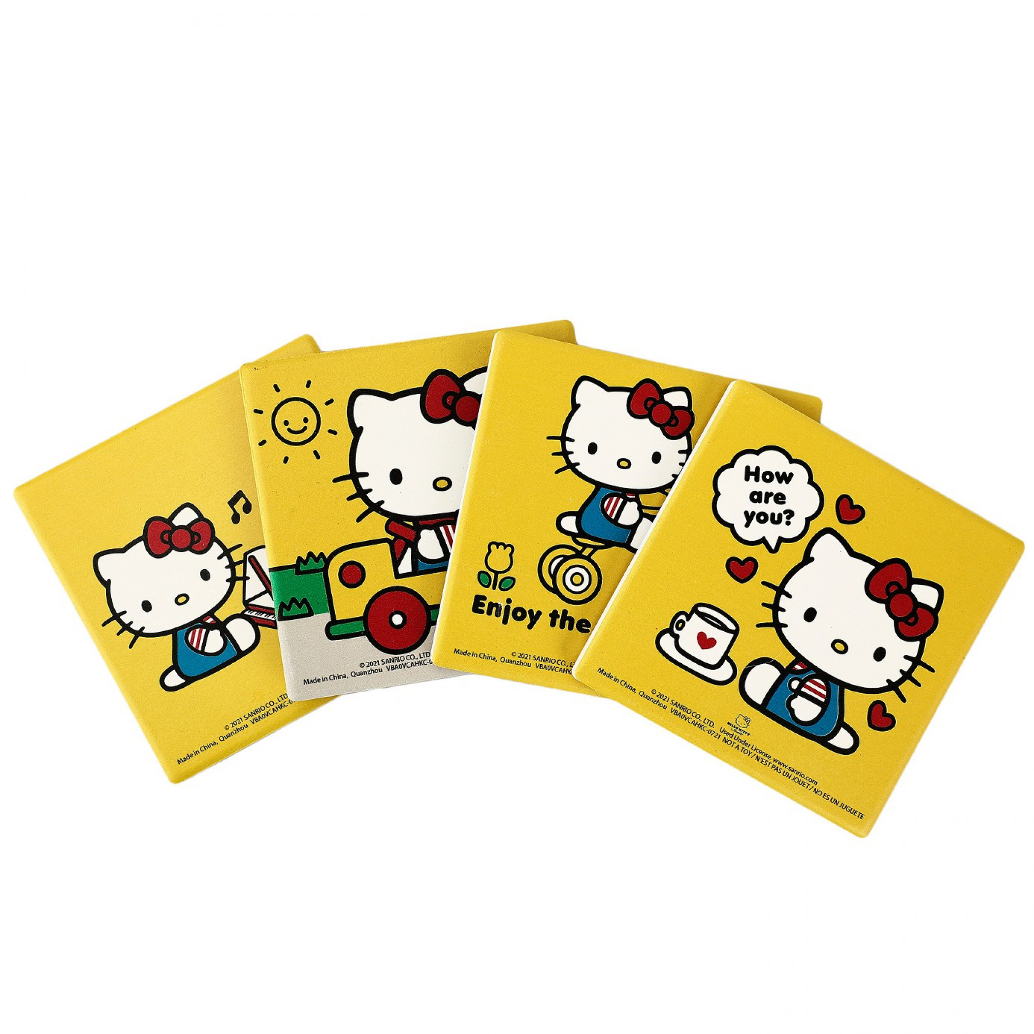 Hello Kitty Enjoy The Little Things Variety Ceramic Coaster Set 4-Pack