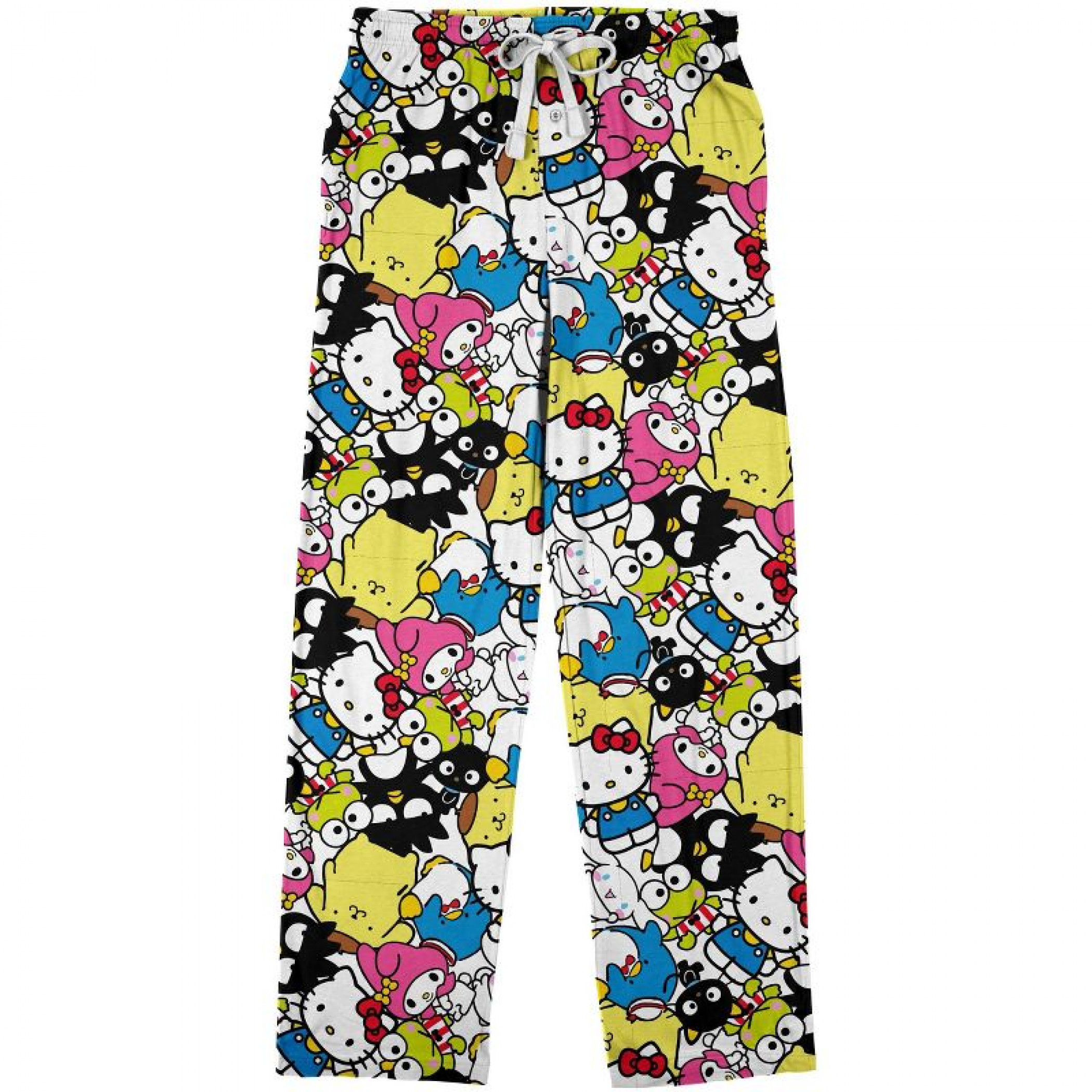 Autumn Kawaii Hellokitty Pajama Pants Sanrio Y2k Cartoon Hip Hop Ladies  Warm Casual Plush Kitty Flannel Pants Women's Clothing