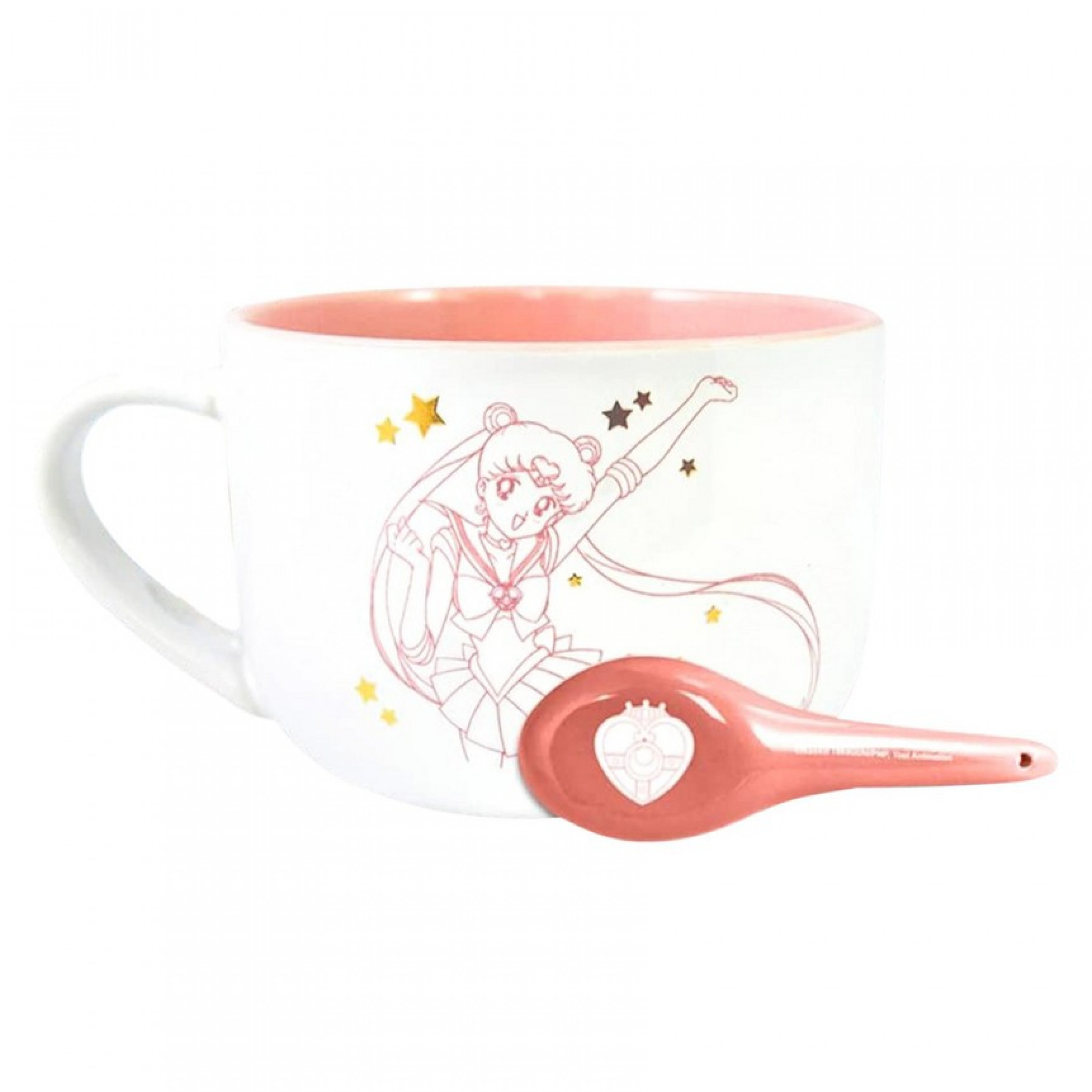 Sailor Moon Bright Stars 12oz Ceramic Soup Mug with Spoon