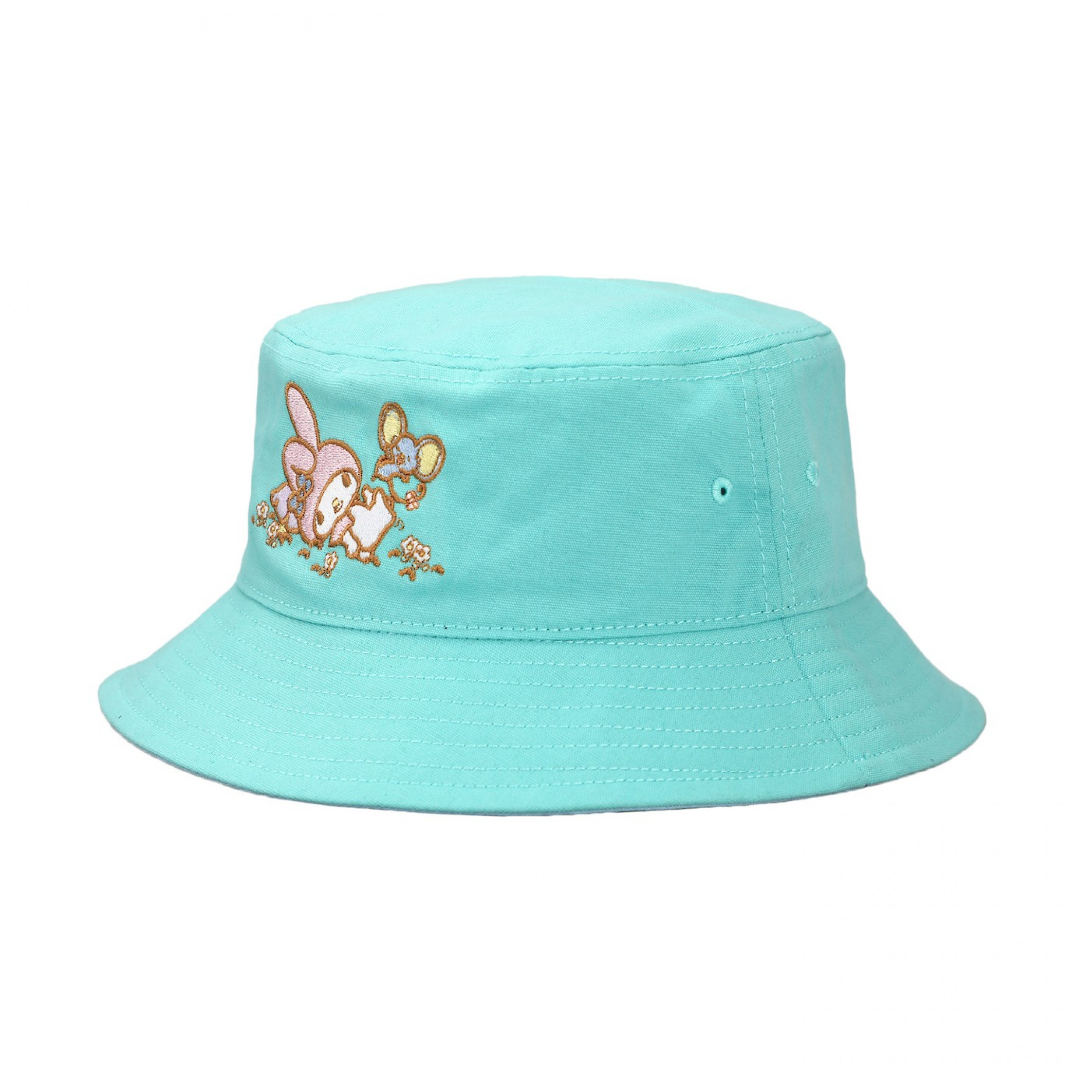 My Melody Sanrio Embroidered Pigment Dye Bucket Hat