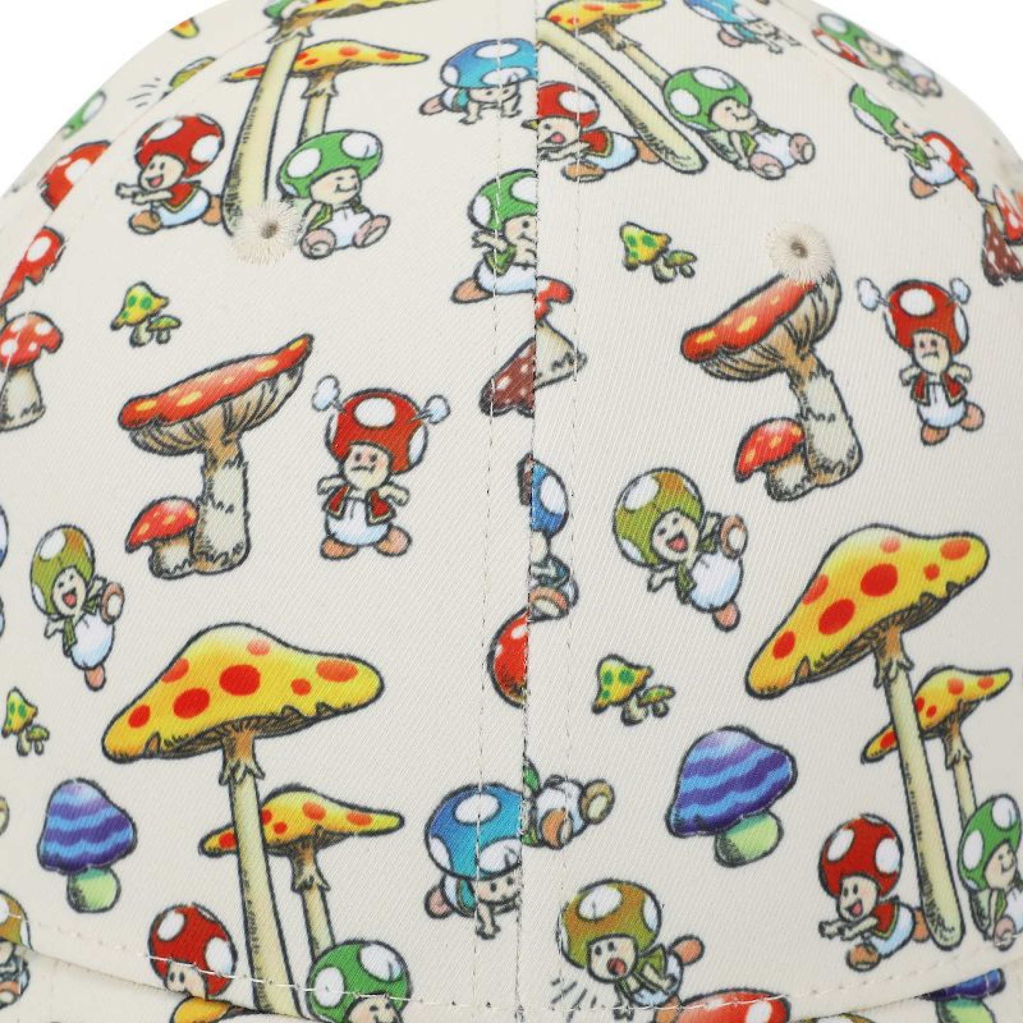 Super Mario Bros. Toad and Mushrooms Pre-Curved Snapback Hat