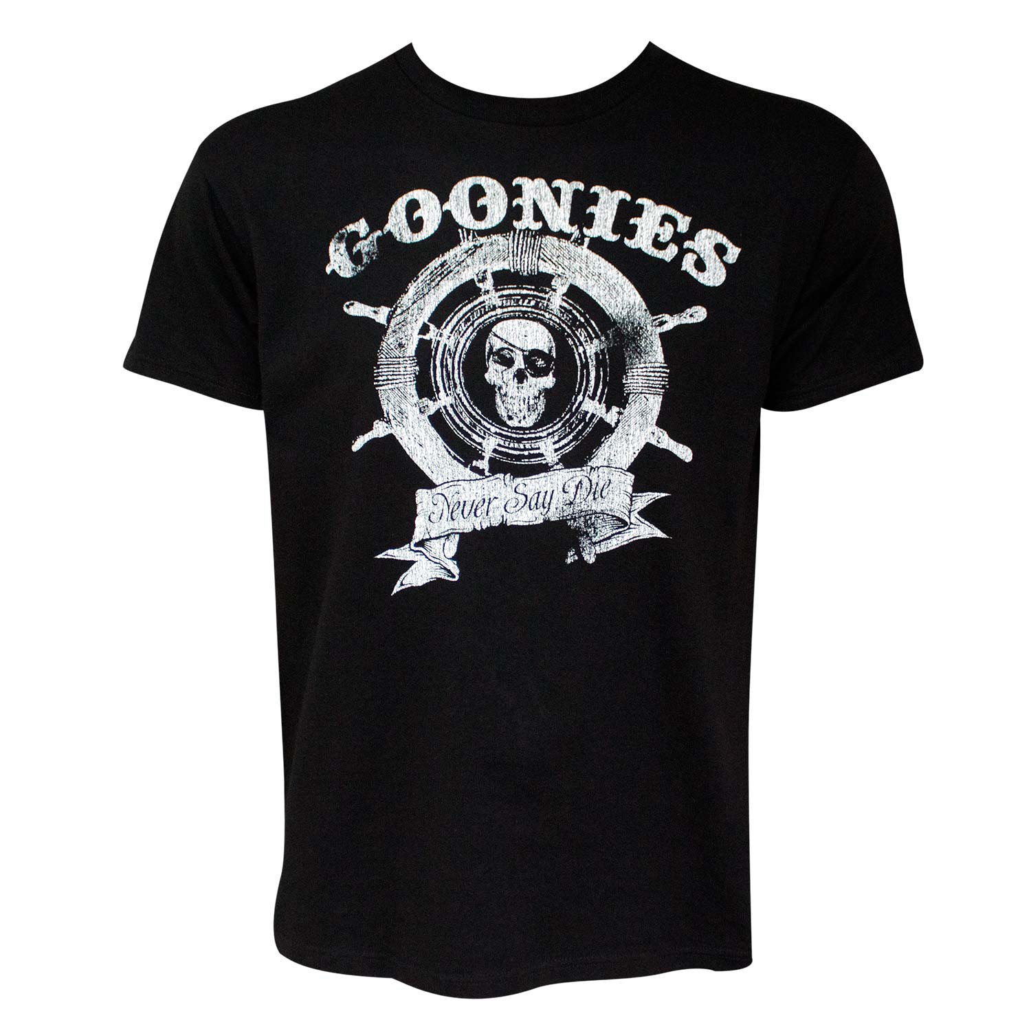 Goonies Wheel Logo Black Tee Shirt