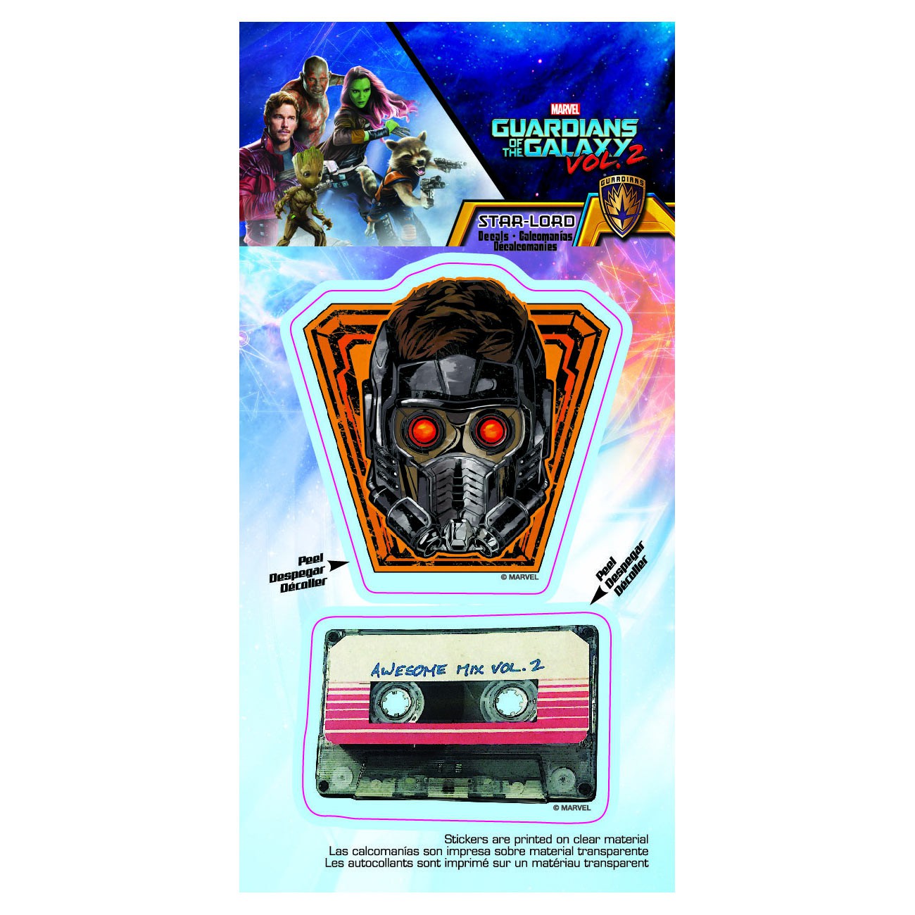 Guardians Of The Galaxy Star Lord Mask & Mixtape Car Window Decal