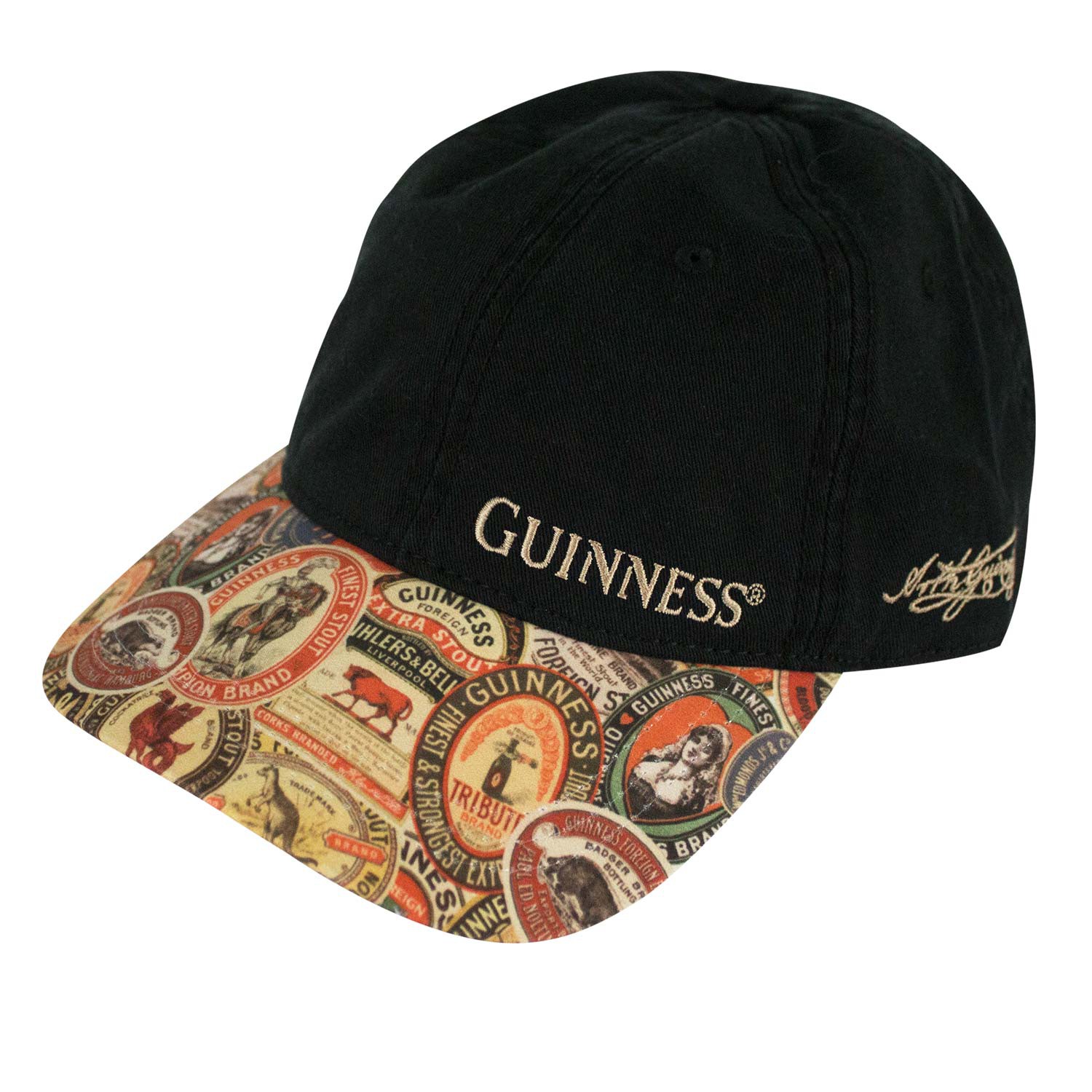 Guinness Extra Washed Vintage Label Black Hat