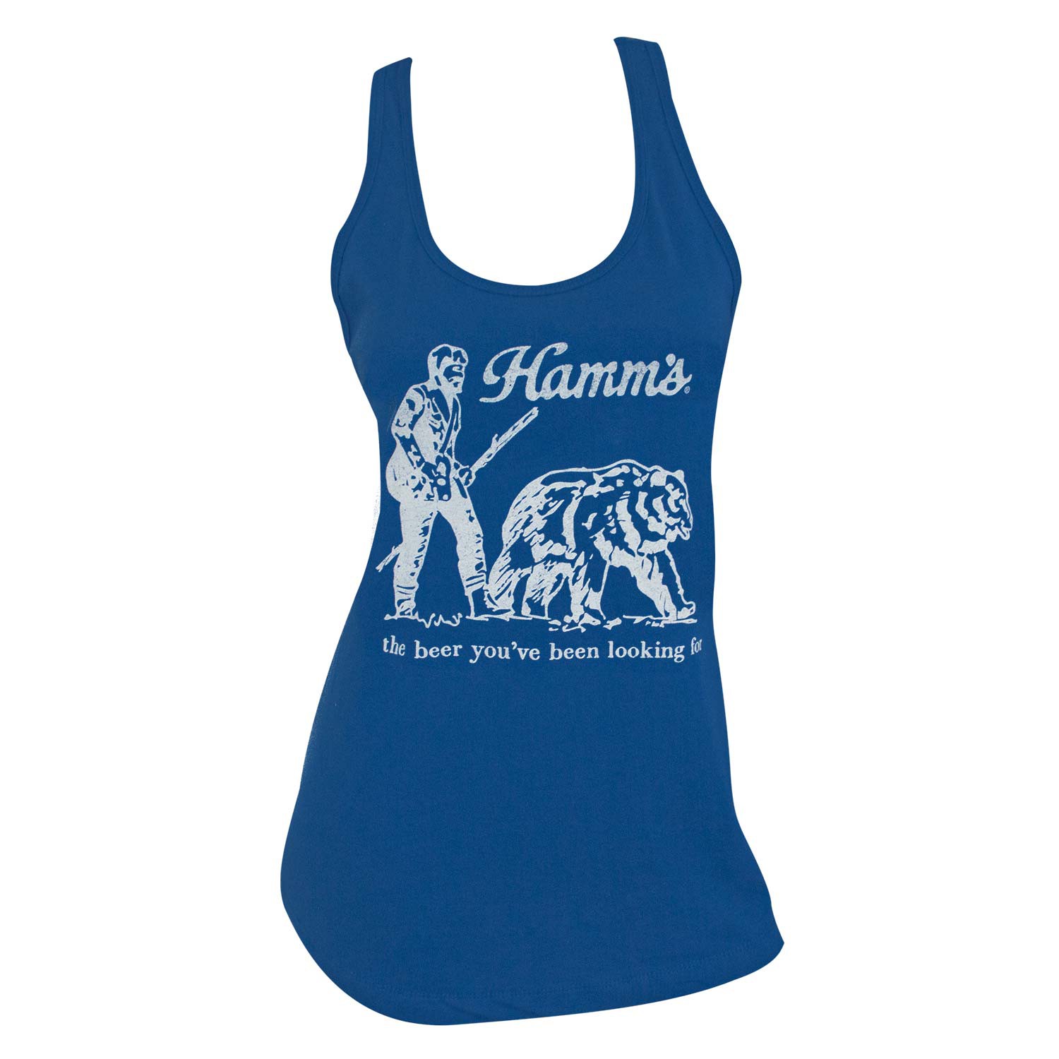 Hamm's Beer Bear Racerback Women's Blue Tank Top