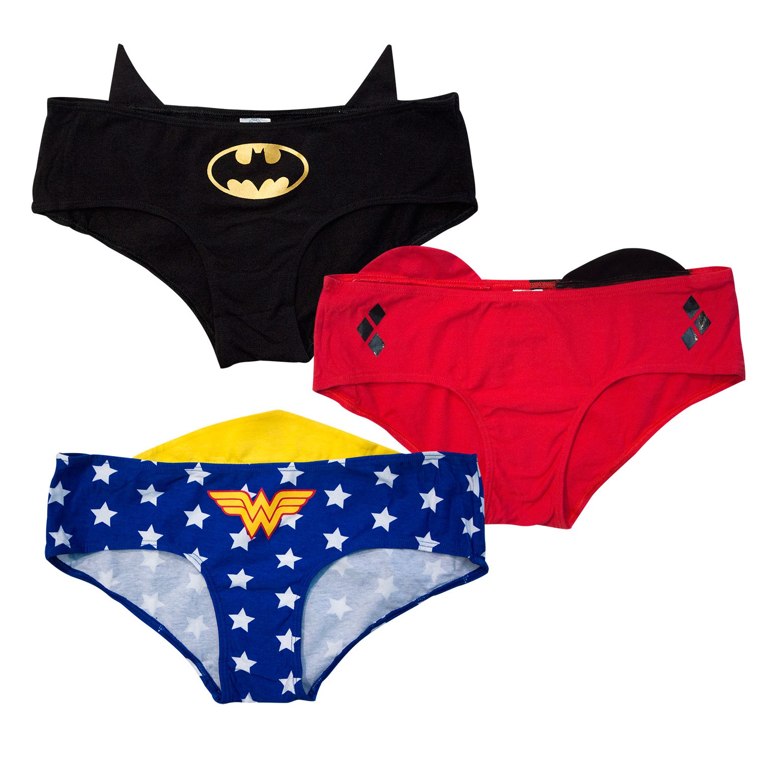 DC Comics 3 Pack superhéroe Chicas logotipo Hipsters Ropa Interior Bragas