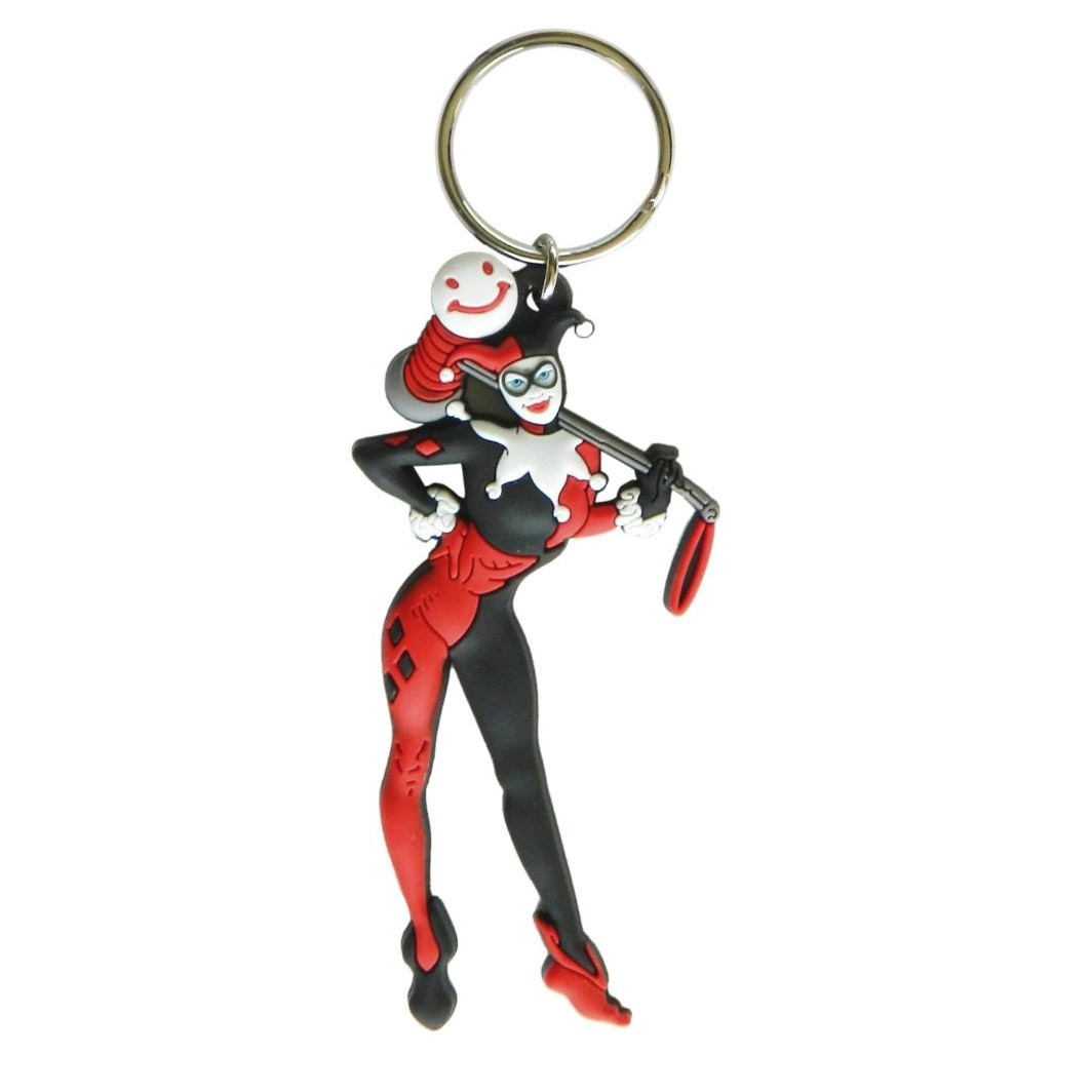 Harley Quinn Character Rubber Keychain