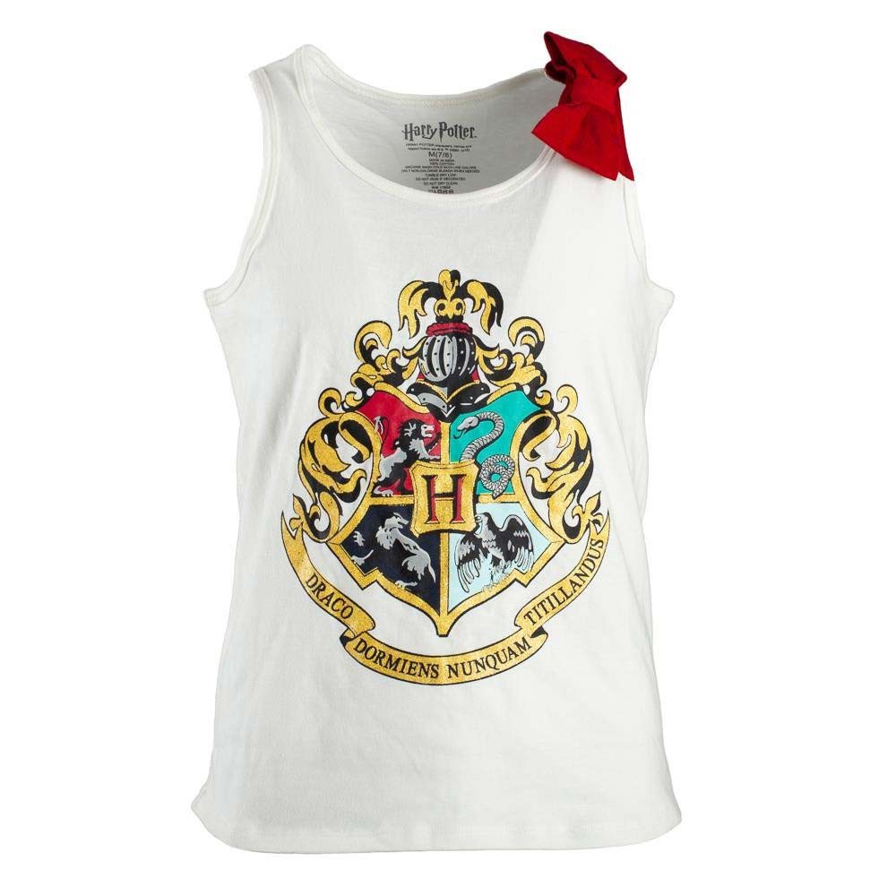 Harry Potter Hogwarts Crest Girls Youth 7-16 White Tank Top