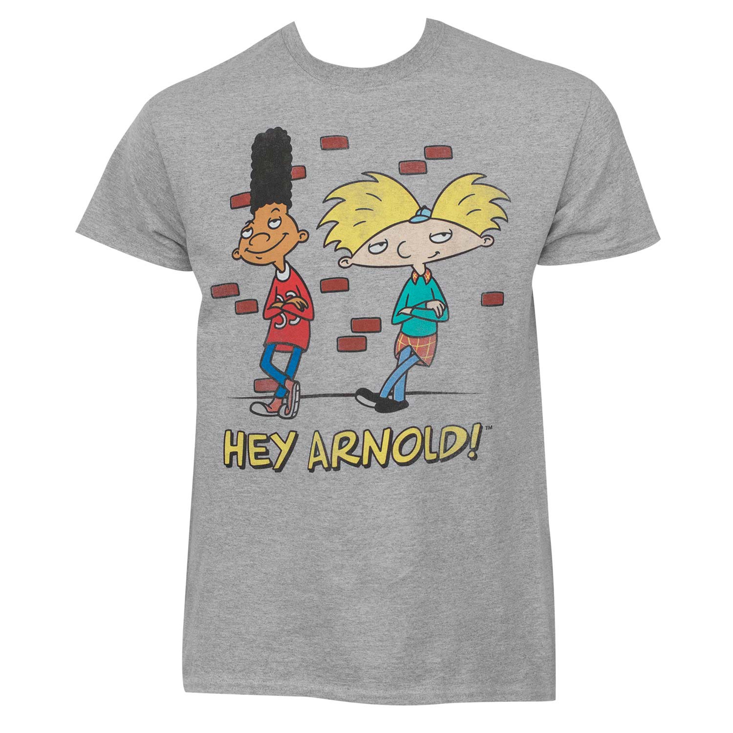 Nicktoons Hey Arnold Grey Leaning Tee Shirt