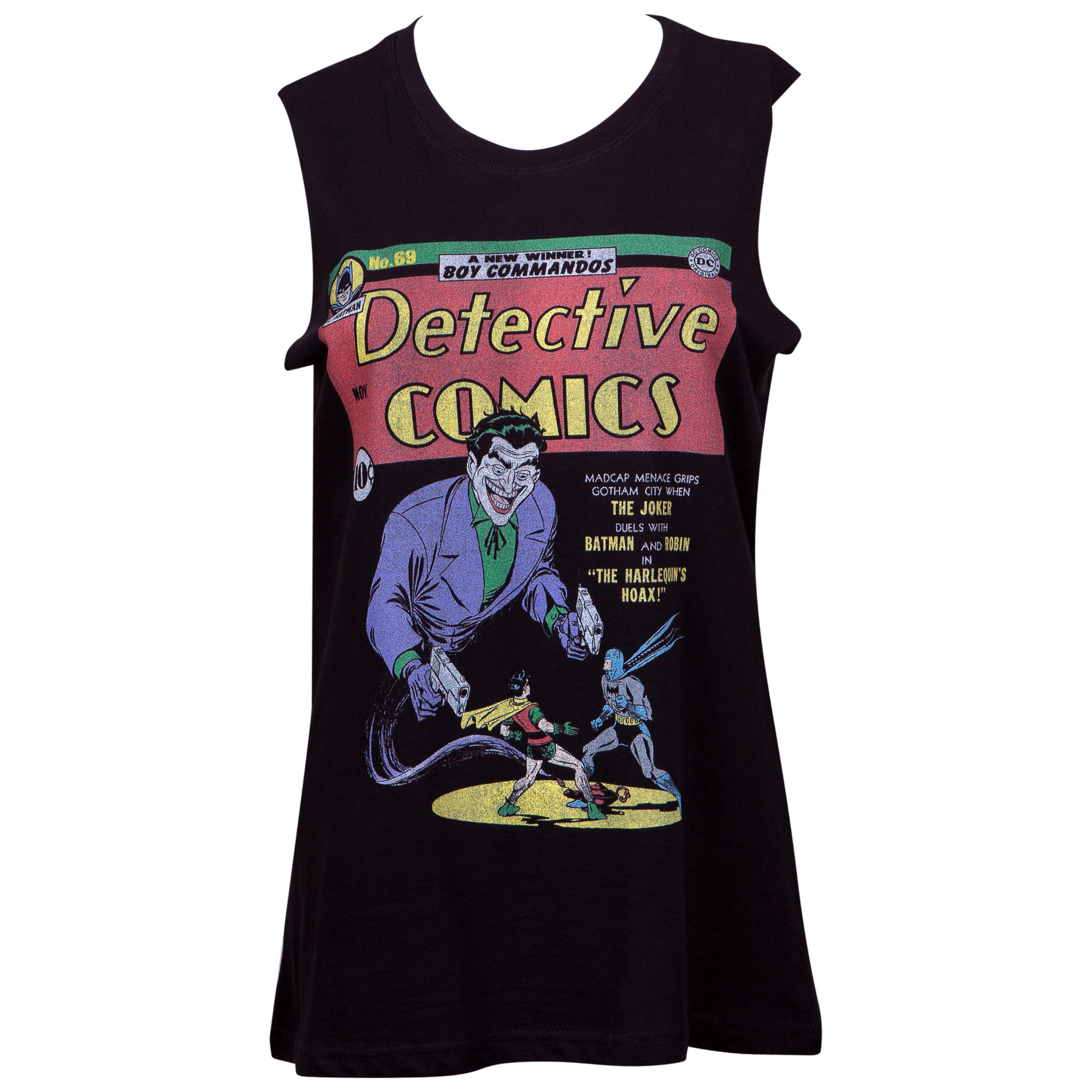 Joker Detective Comics Women's Black Venice Beach Tank Top