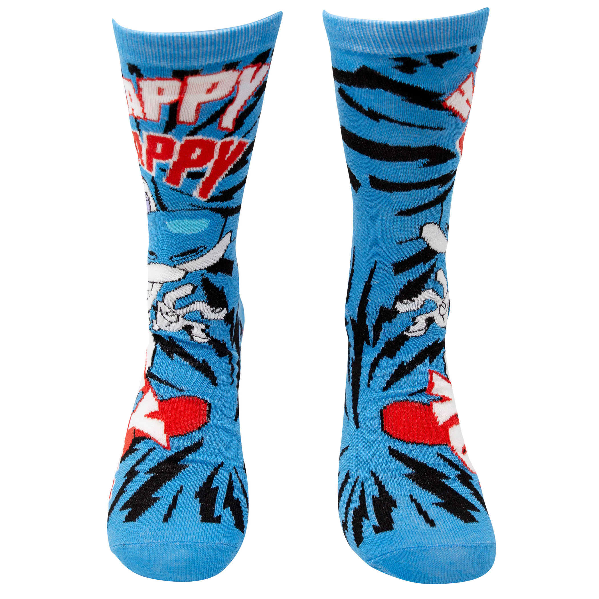 Ren And Stimpy 2-Pack Black and Blue Crew Socks