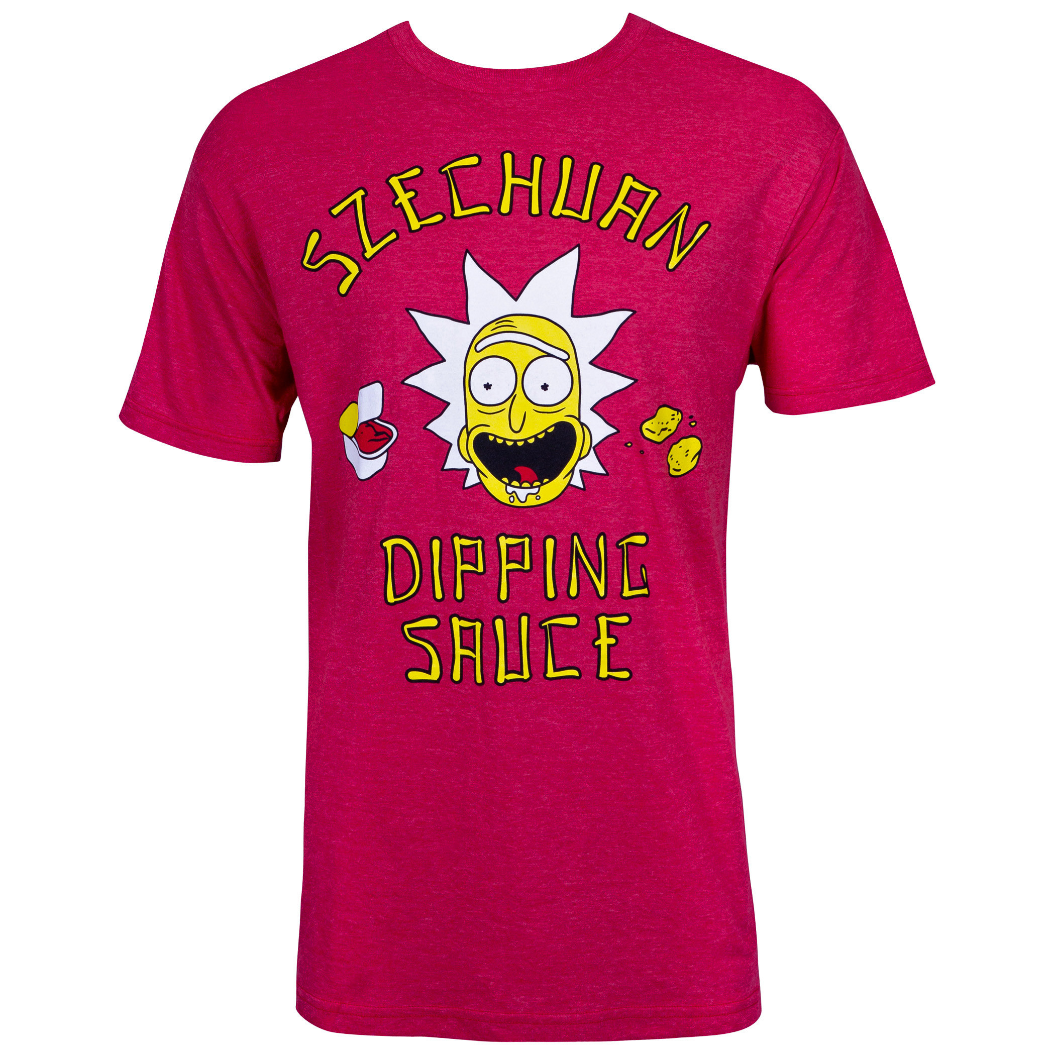 Rick And Morty Szechuan Dipping Sauce Magenta Tee Shirt
