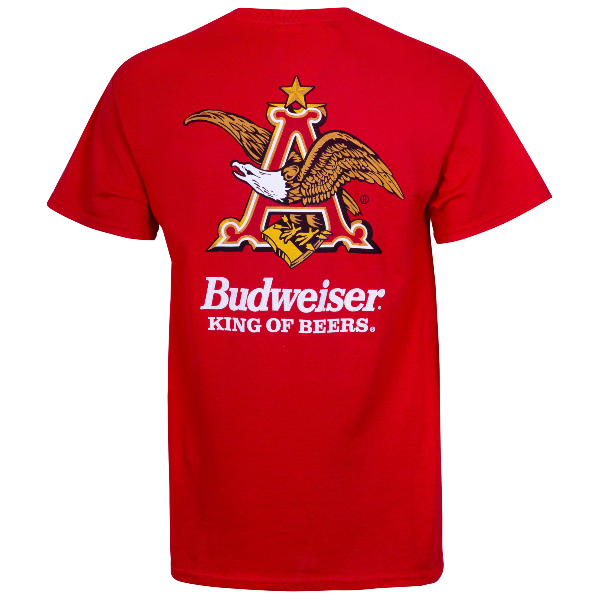 Budweiser Vintage Logo Red Pocket Tee Shirt
