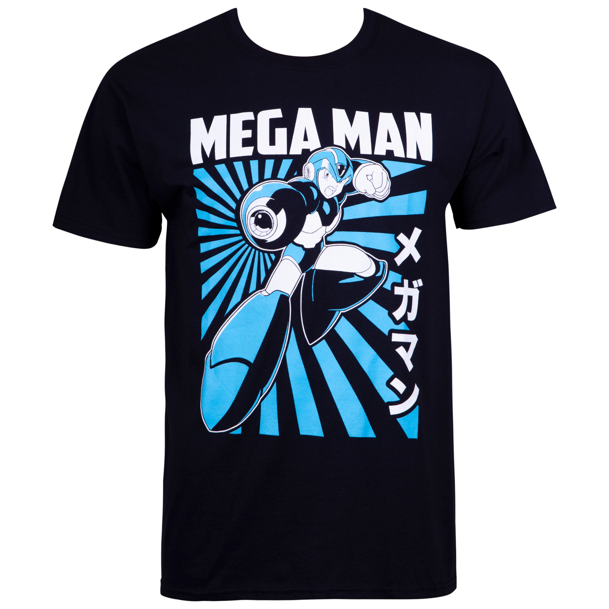 Mega Man Kanji Portrait Black Tee Shirt