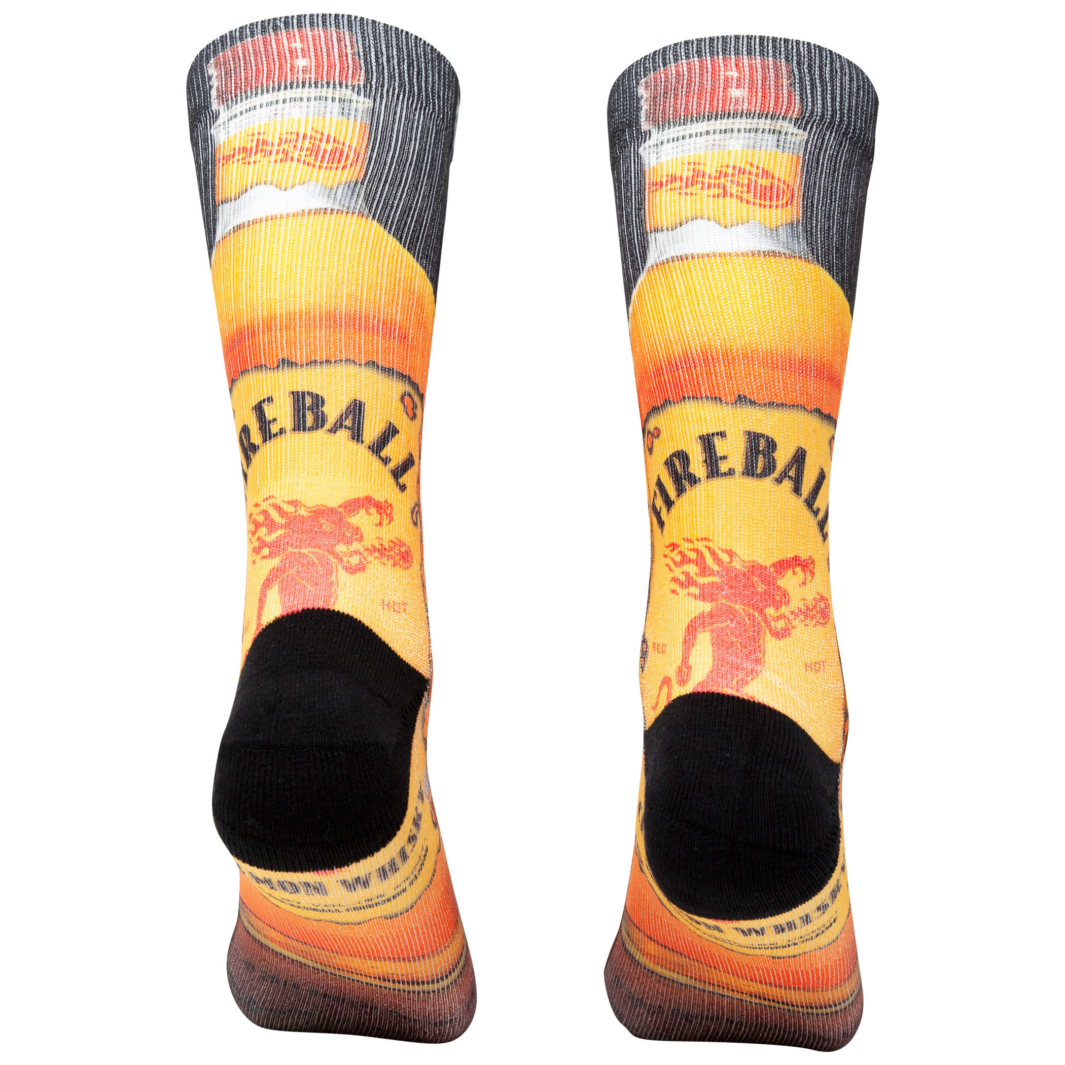 Fireball Whiskey Bottle Print Socks