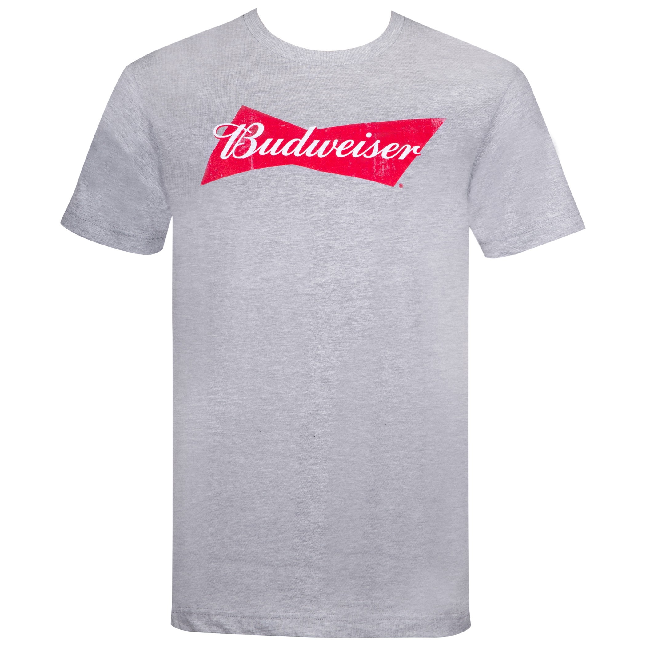 Budweiser Beer Classic Bow Tie Logo Men's Grey T-Shirt
