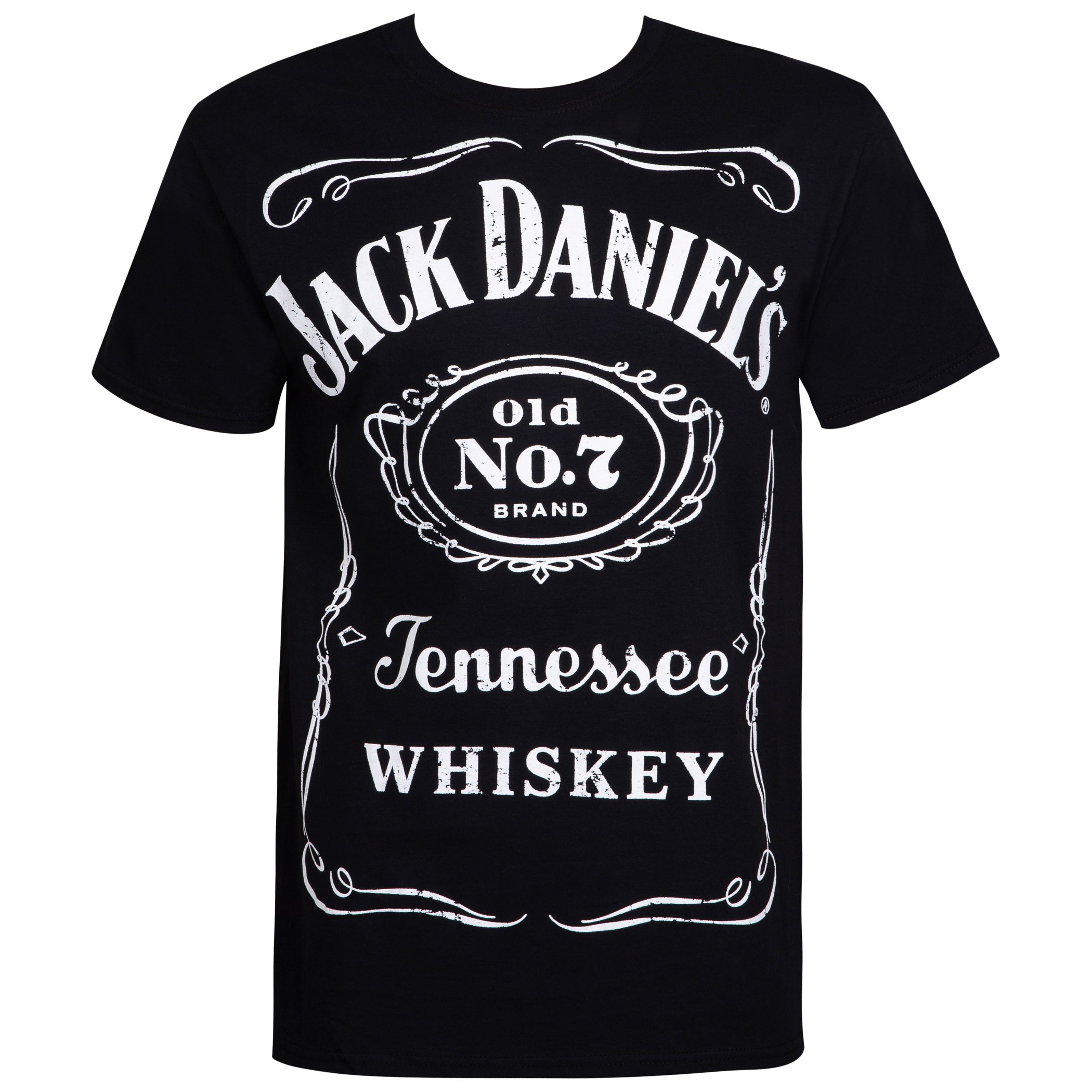 Jack Daniels Big Label Classic Logo Black Tee Shirt