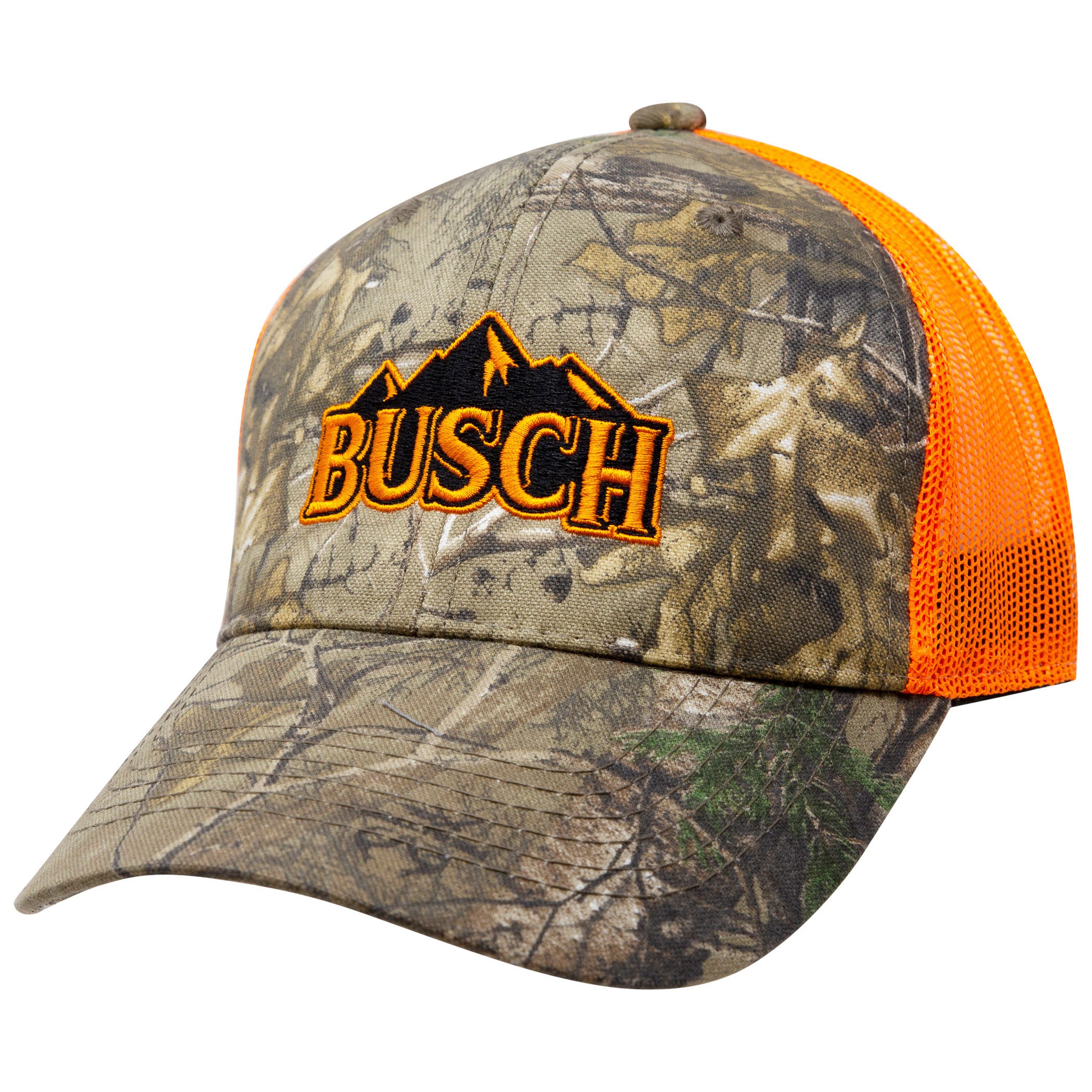 Busch Orange Camo Trucker Hat