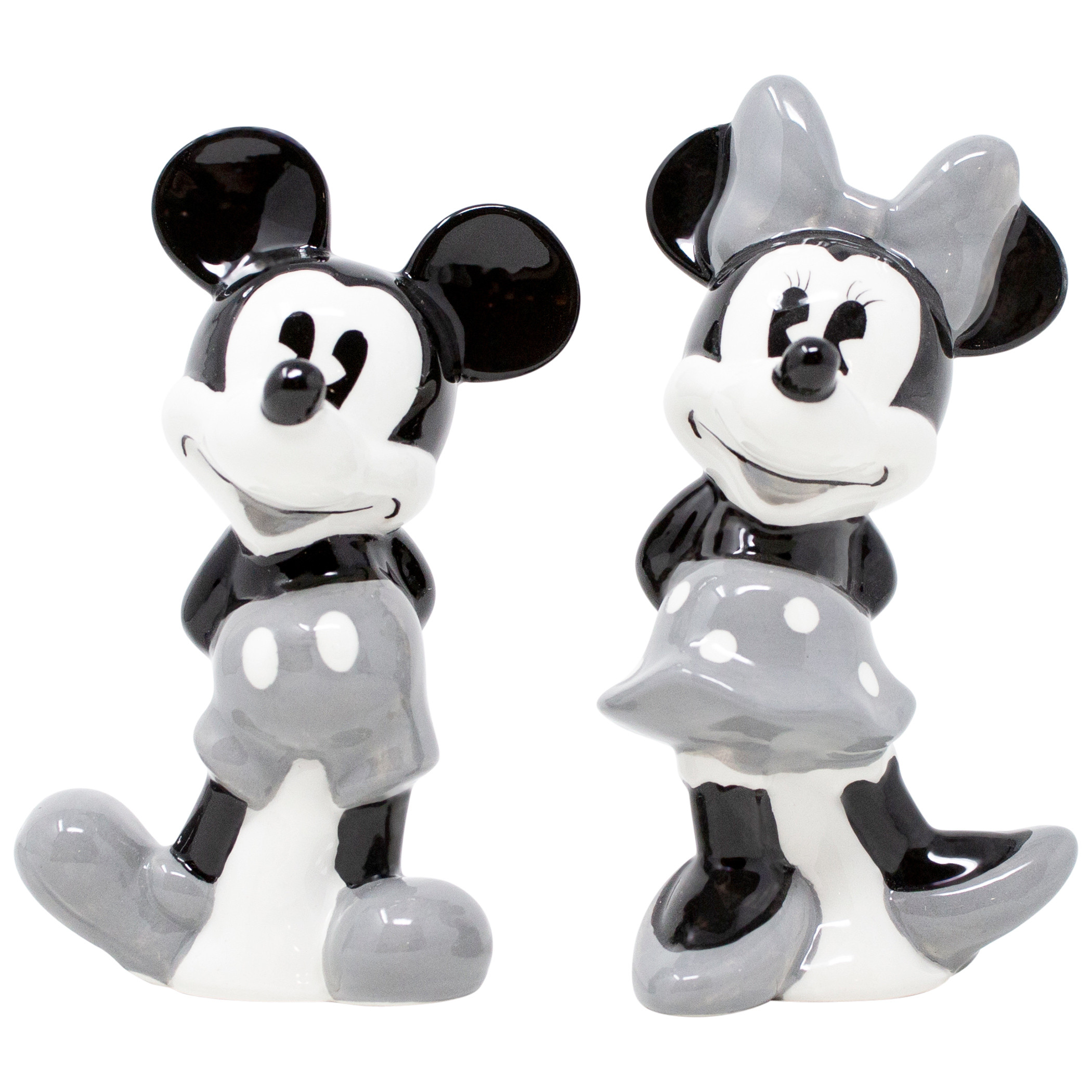Disney Mickey and Minnie Mouse Grey Salt and Pepper Shakers