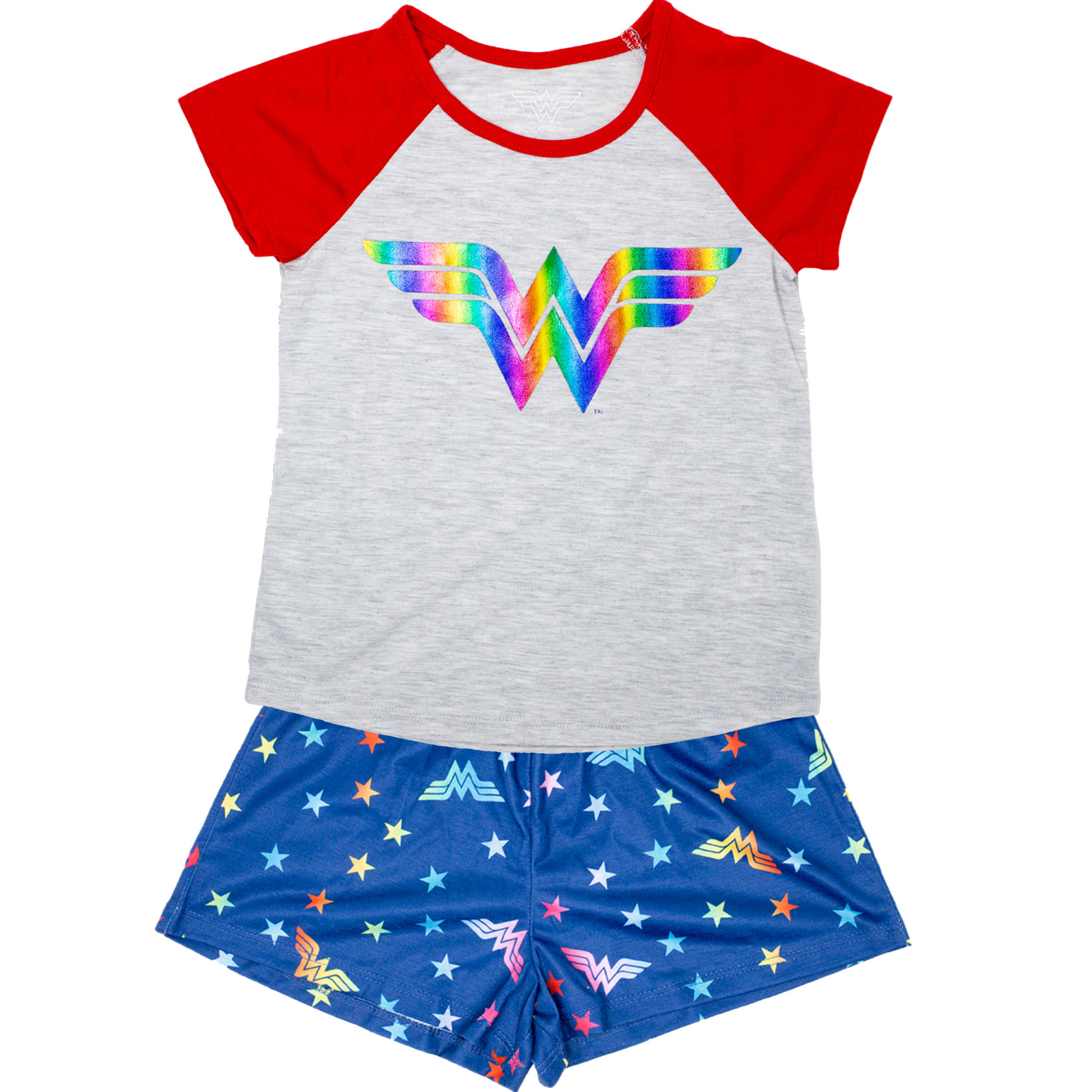 Wonder Woman Girls Youth Sleep Shirt Shorts Set