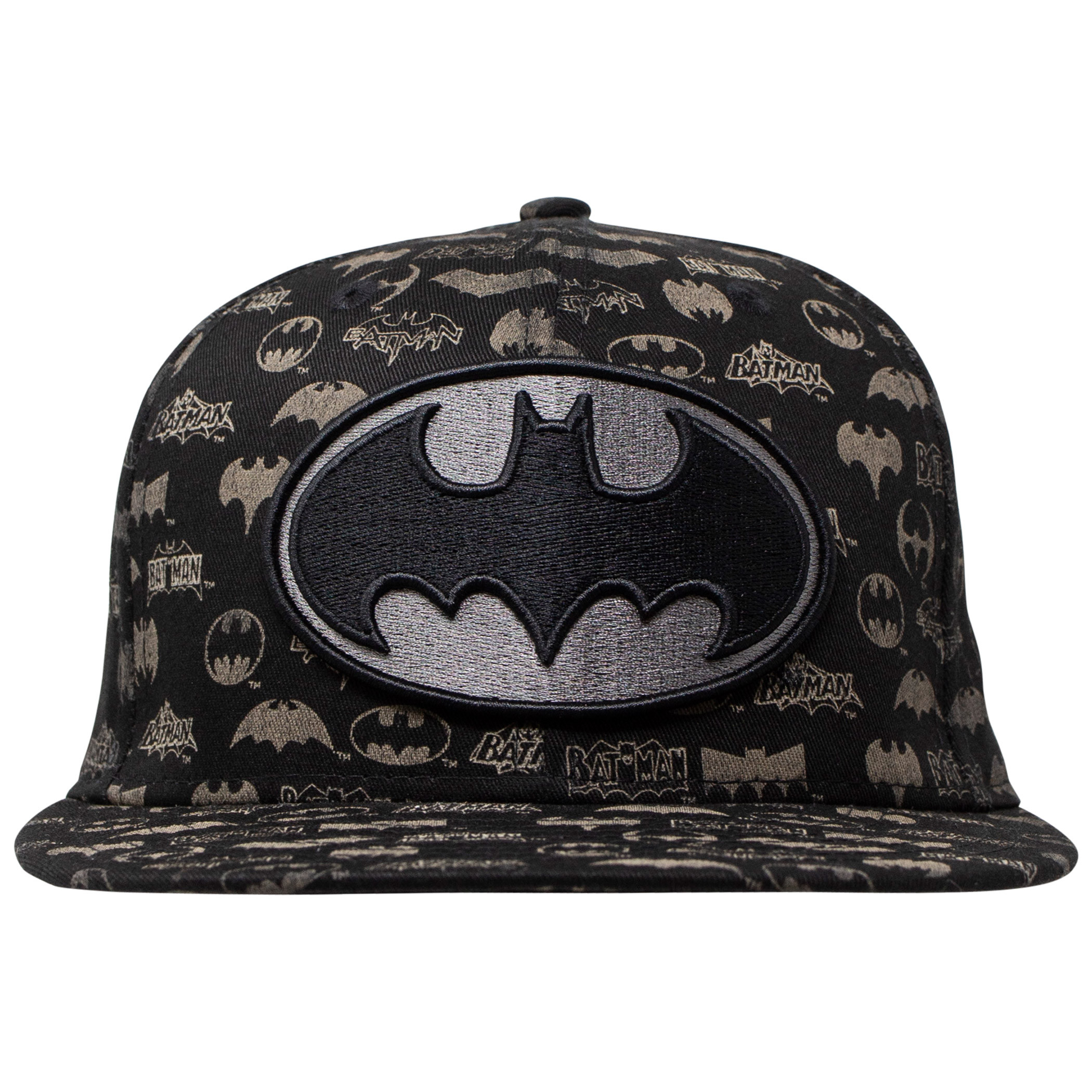 Batman New Era Laser Etched All Over Logos 59Fifty Hat