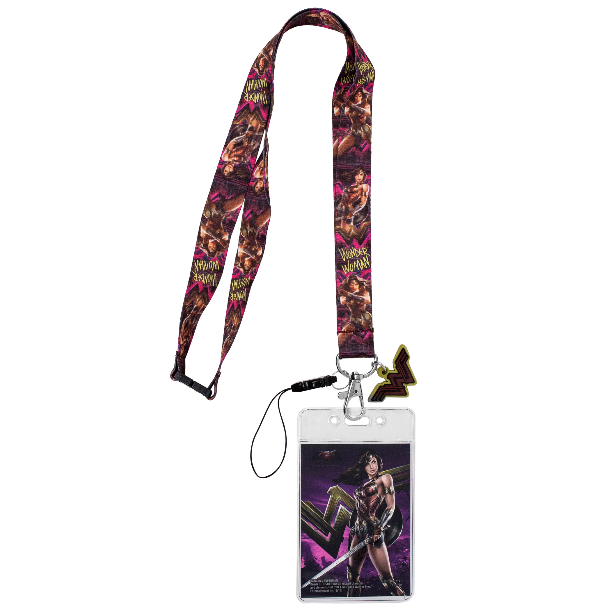 Wonder Woman Fierce Lanyard with Card Holder and Charm