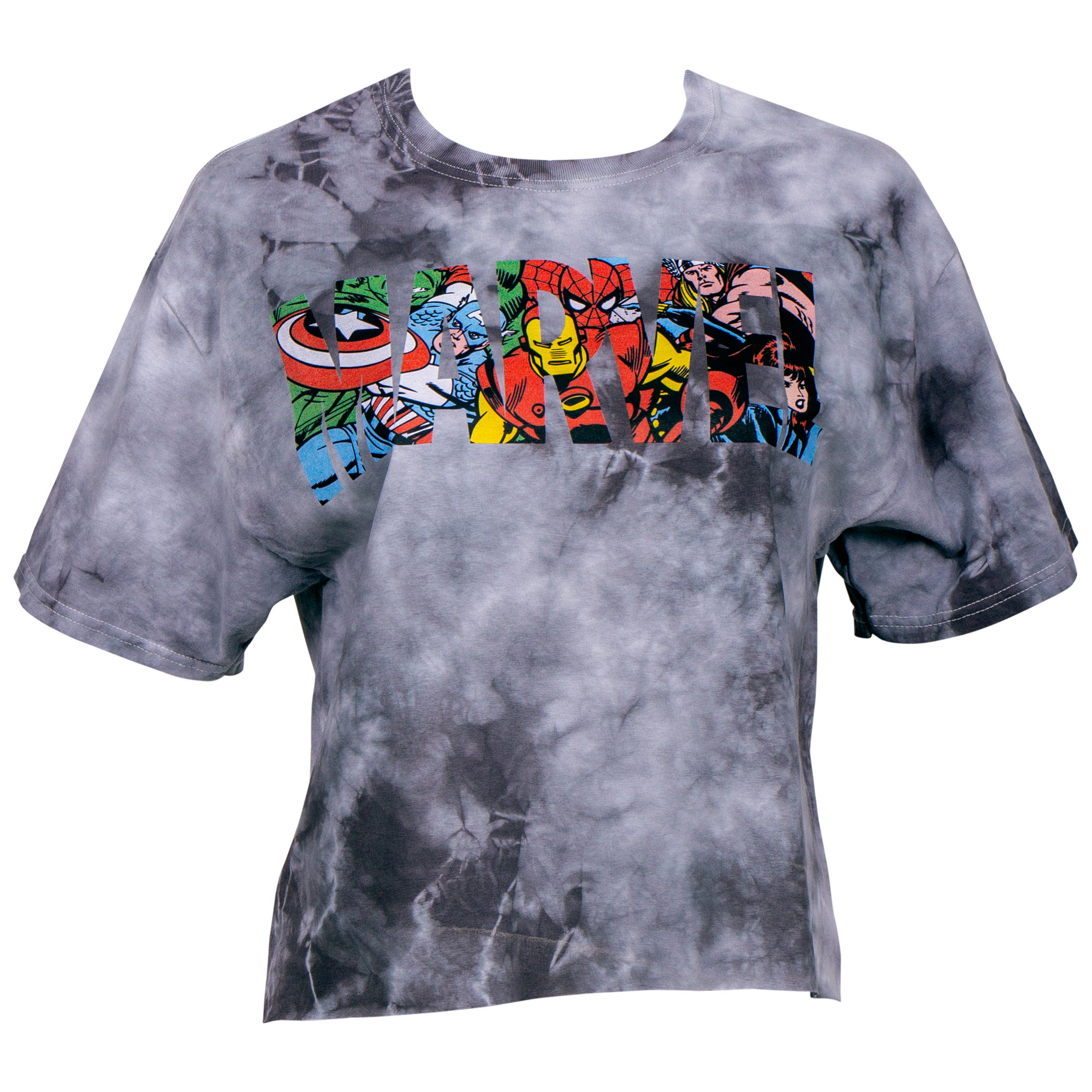 Marvel Heroes in Text Women's Crop Top Shirt