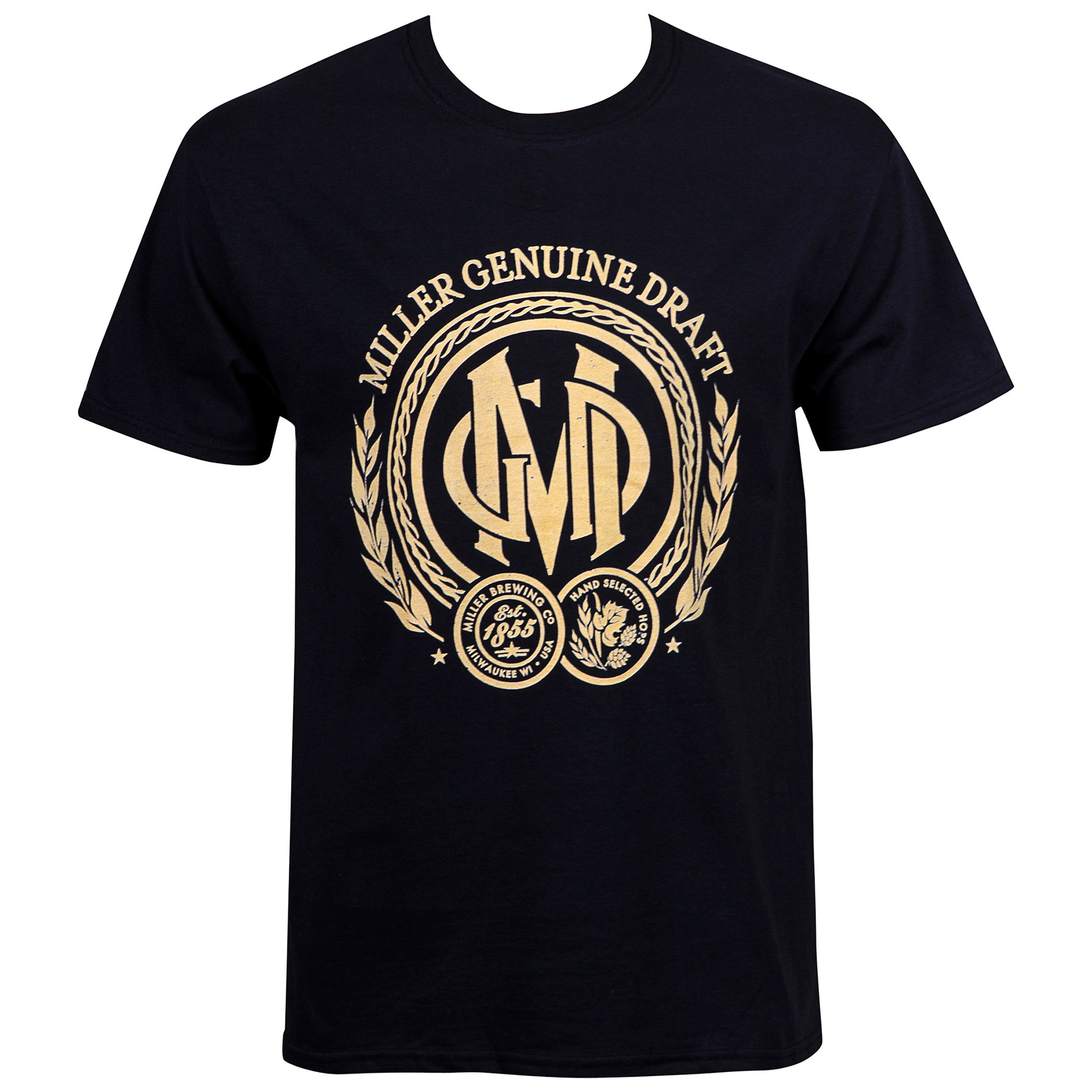 Miller Genuine Draft Beer Seal Men’s Black T-Shirt