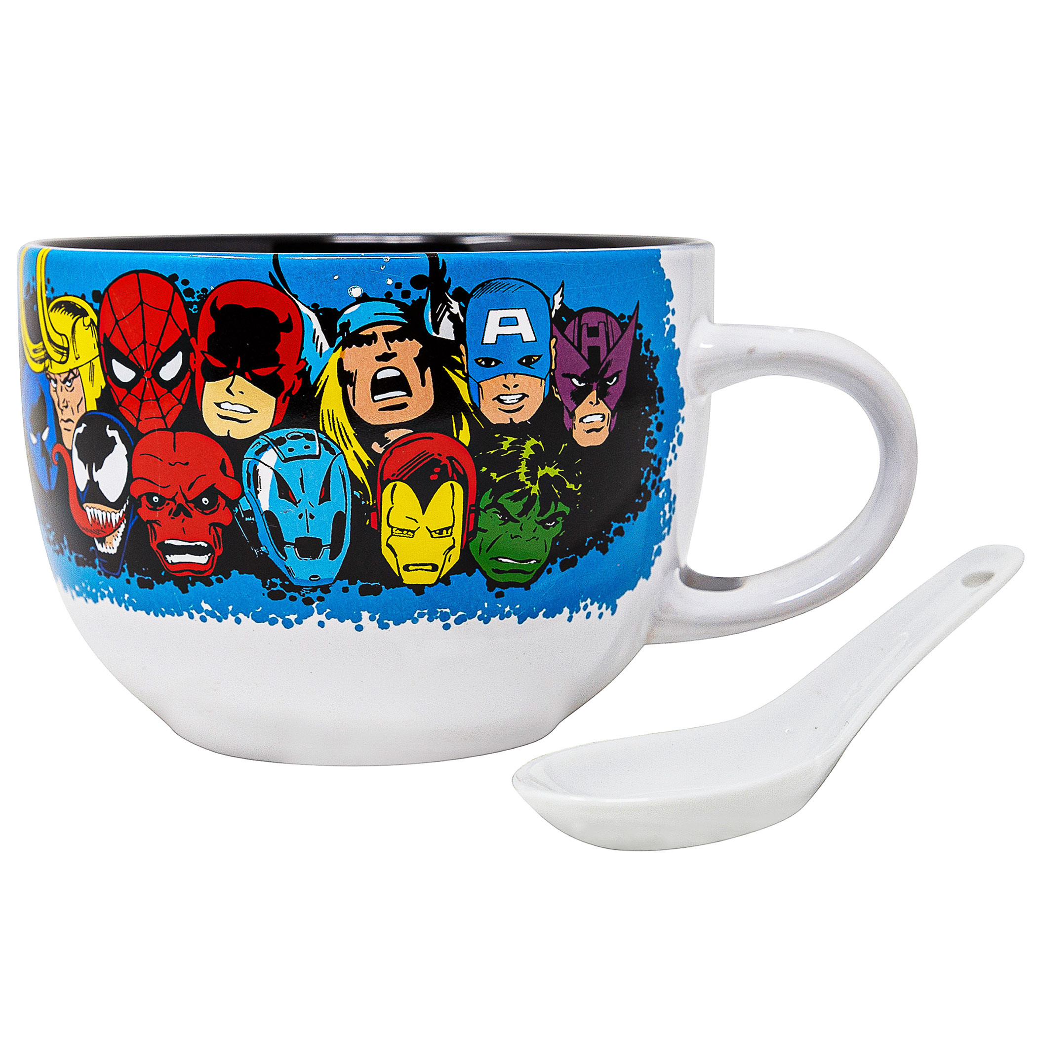 Marvel Retro Character Heads 24 oz Soup Mug with Spoon