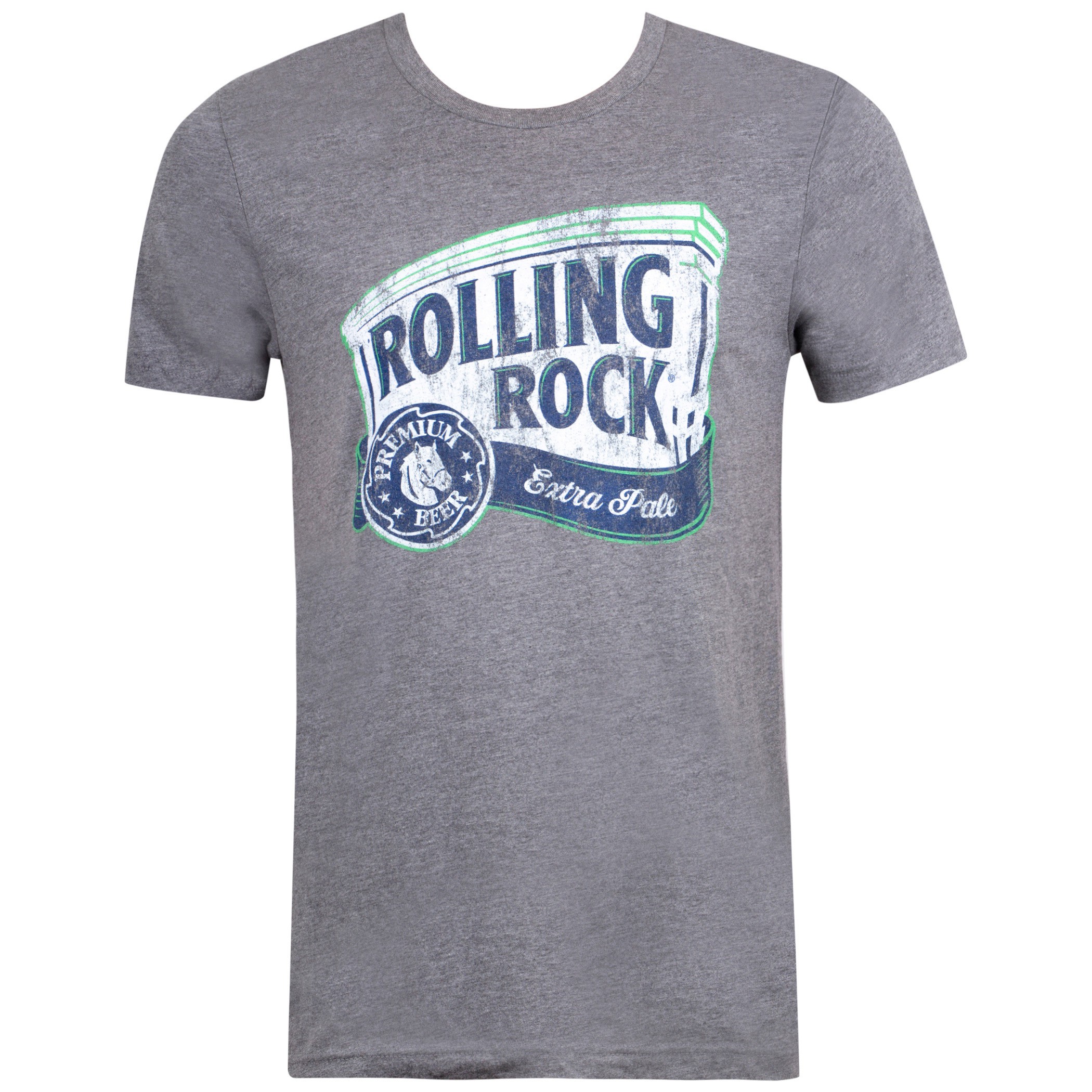 Rolling Rock Beer Billboard Logo Men's Grey T-Shirt