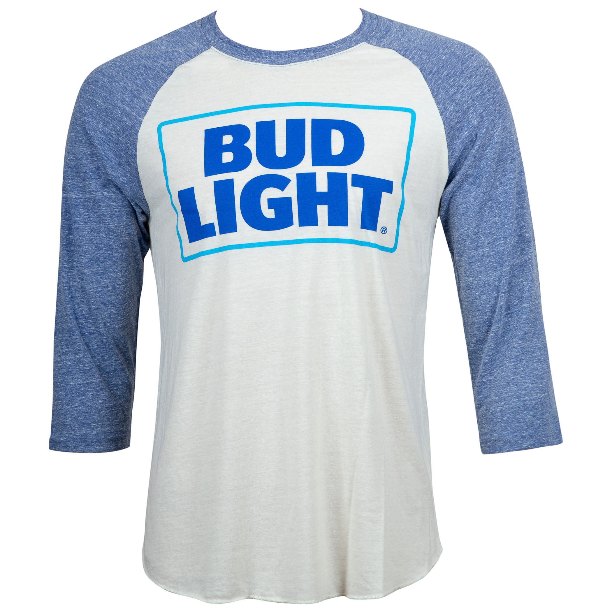 Bud Light Beer Men’s Blue And White Raglan T-Shirt