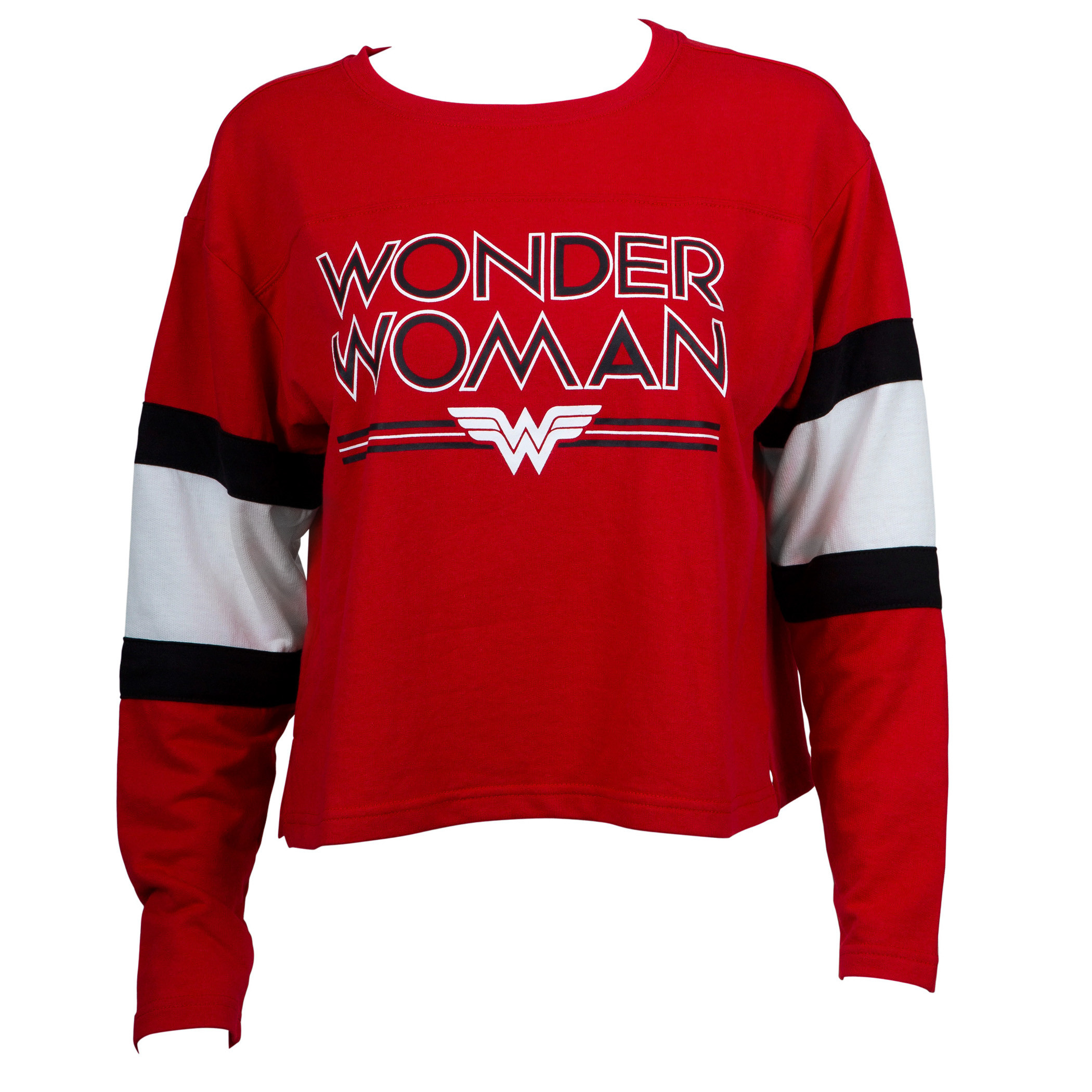 Wonder Woman Juniors Long Sleeve Crop Top