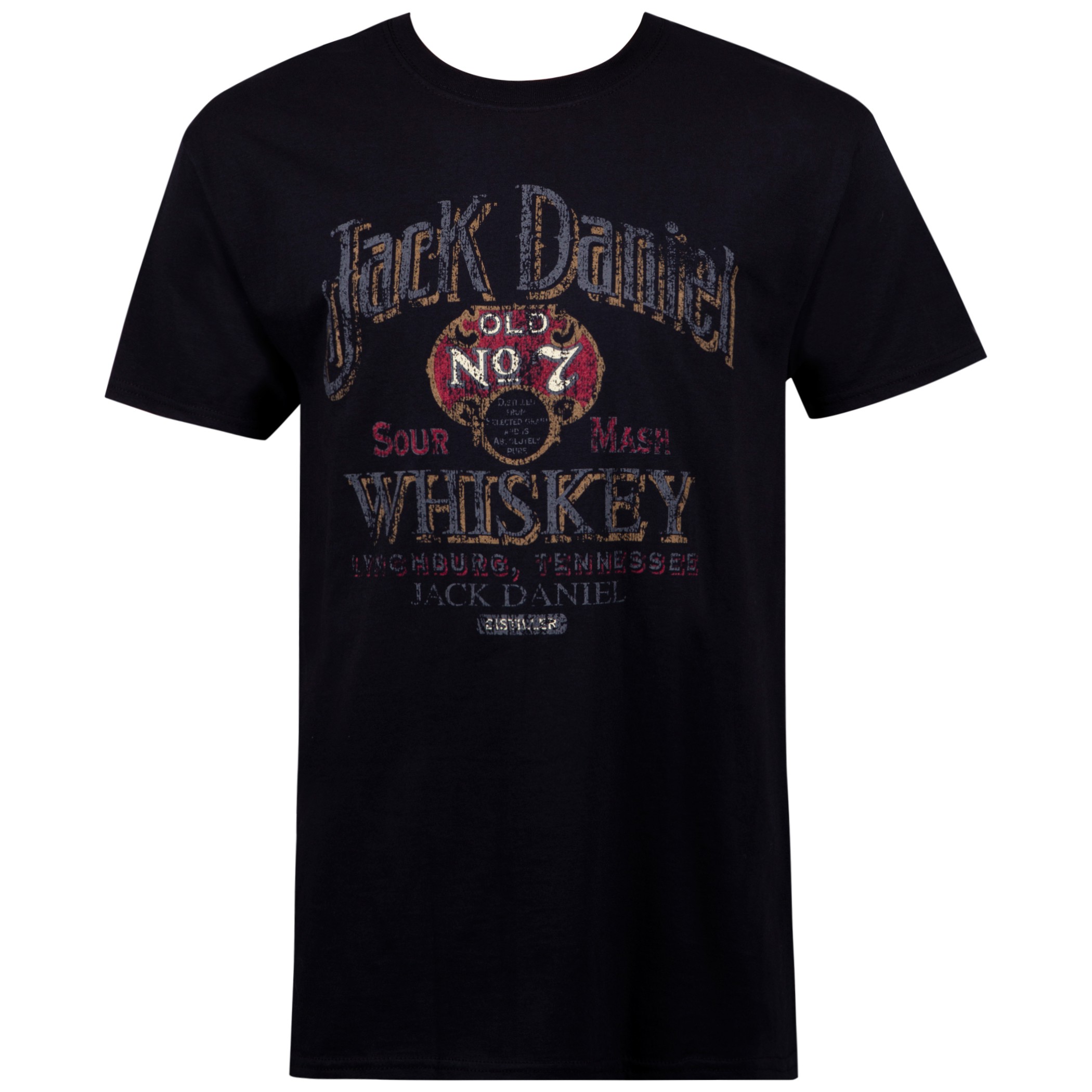 Jack Daniels Sour Mash Vintage Poster Men's Black T-Shirt