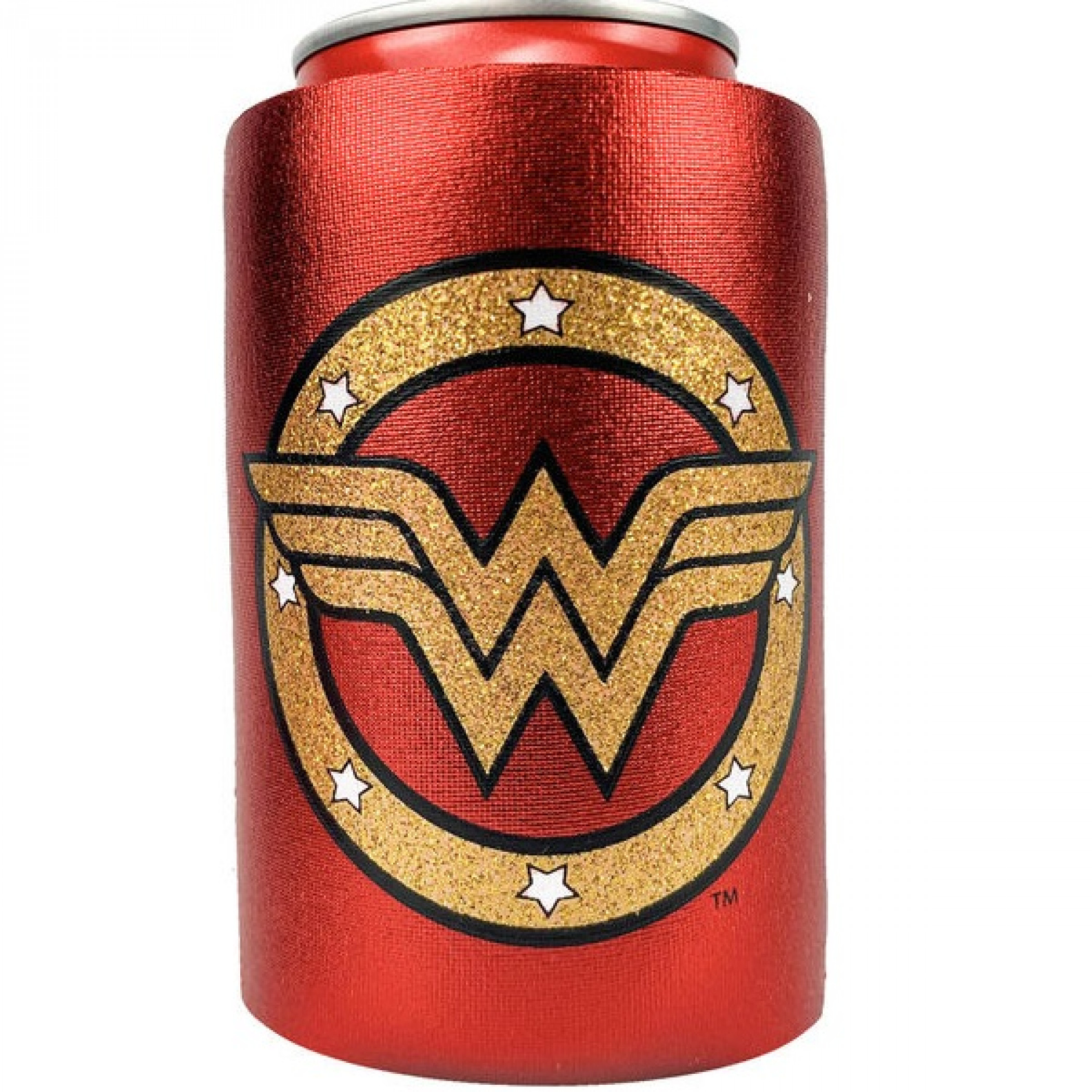Wonder Woman Symbol Metallic Finish Can Cooler