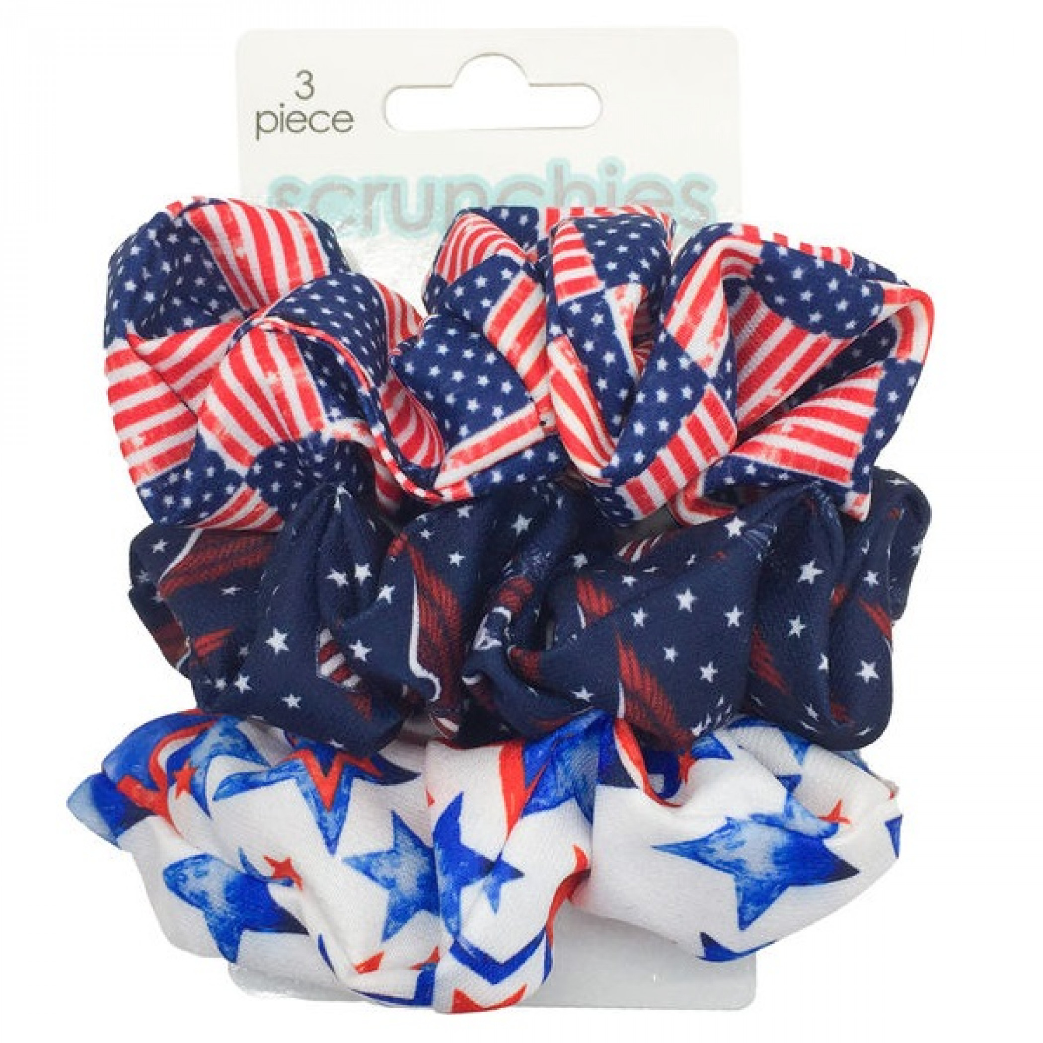 American Flag 3-Piece Scrunchies Set
