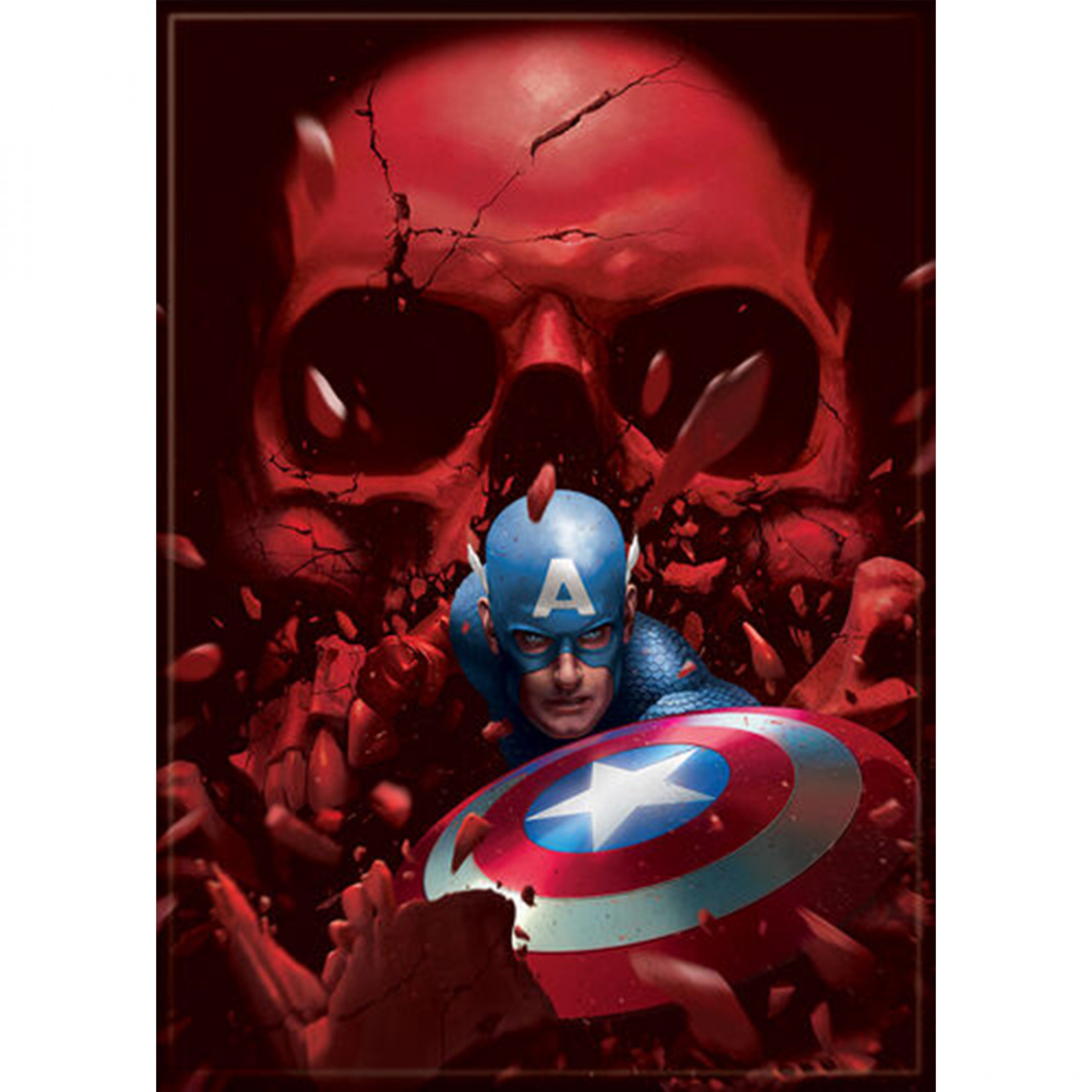 Marvel Comics Captain America Breaking Through The Red Skull Magnet