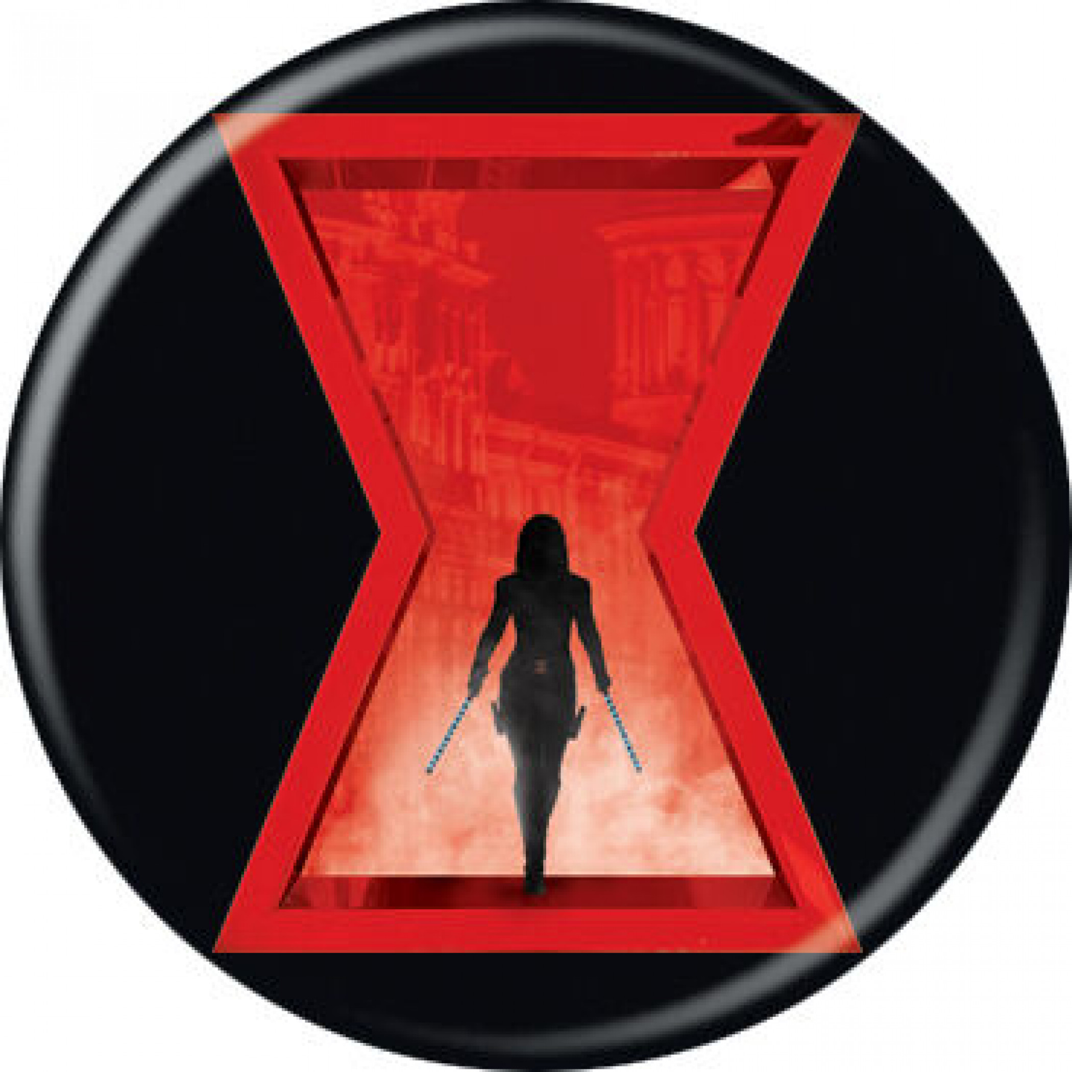 Black Widow Movie Symbol With Character Button