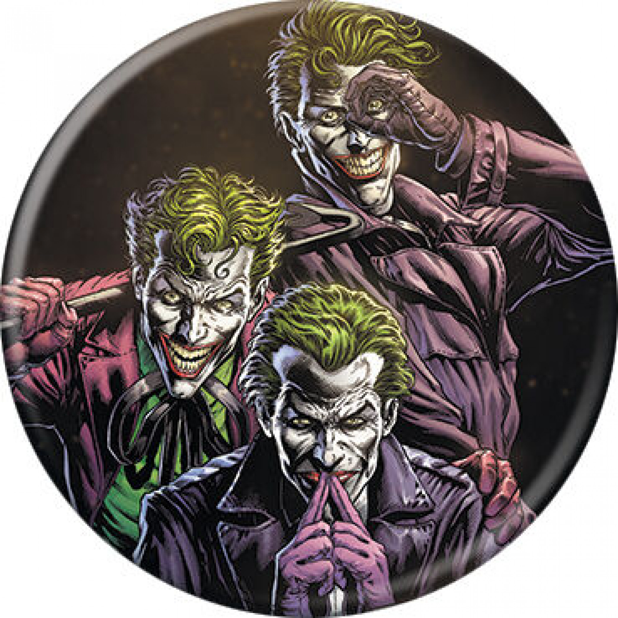 DC Comics Three of a Kind Jokers Killing Joke Style Button