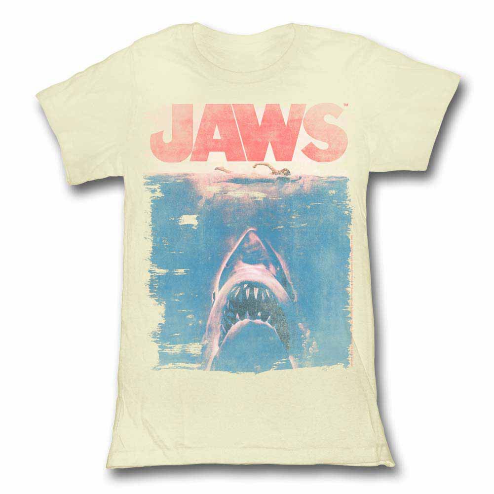 Jaws Fade Off White Juniors T-Shirt