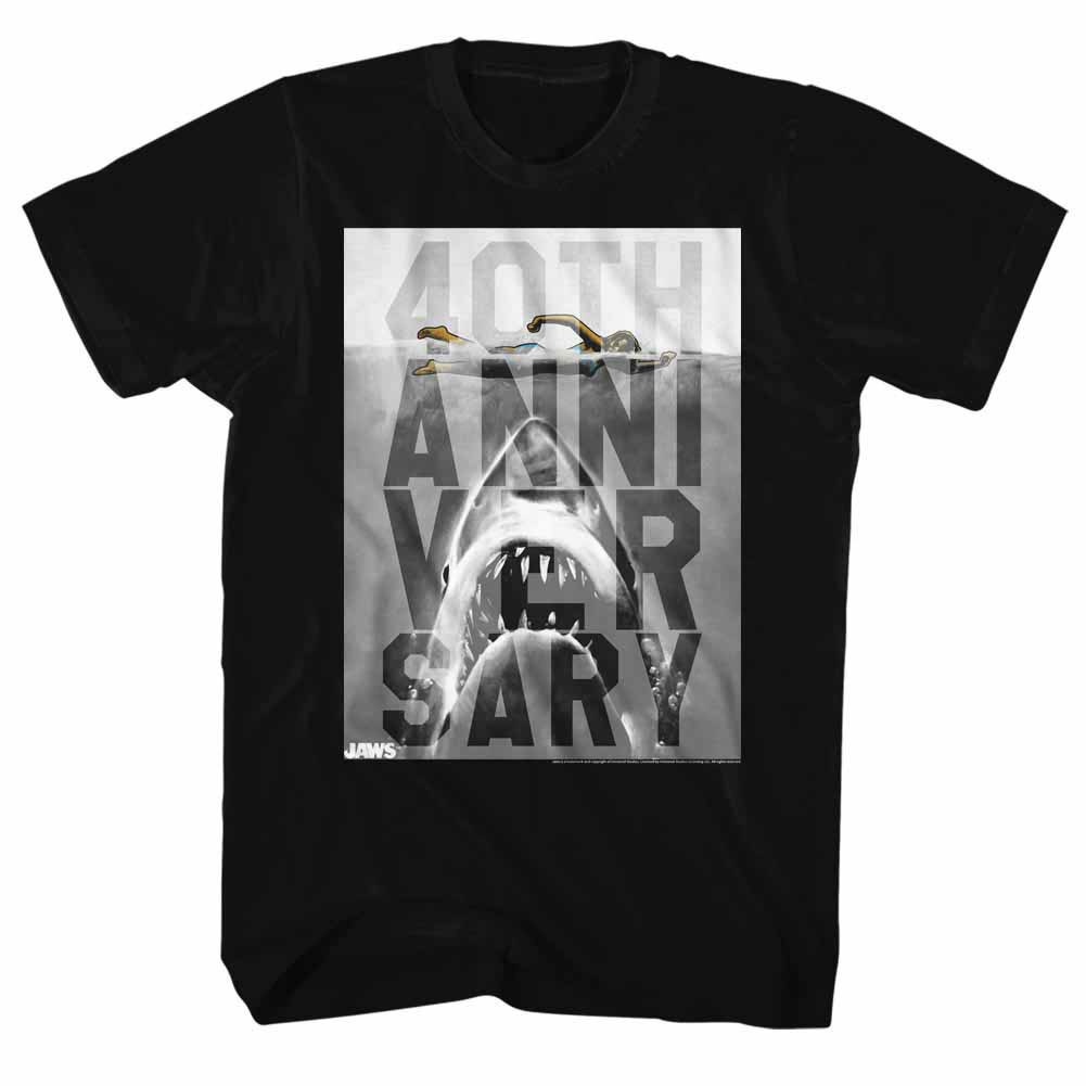 Jaws 40Th Black T-Shirt