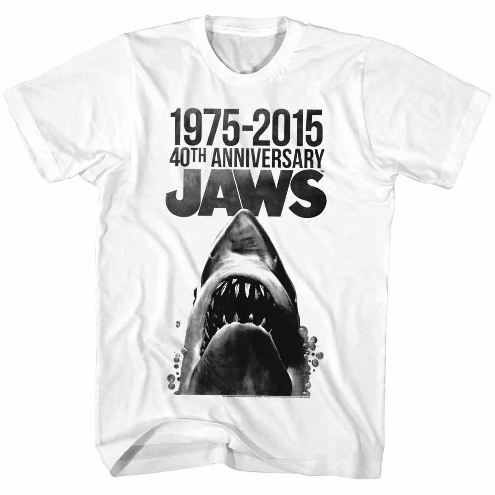 Jaws 40 Years Men's White Cotton T-Shirt