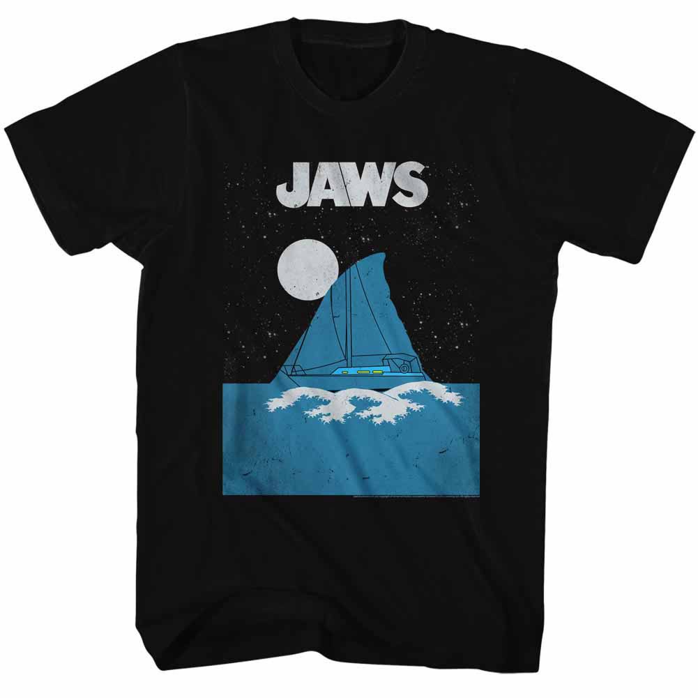 Jaws Jaws Boat Fin Black T-Shirt