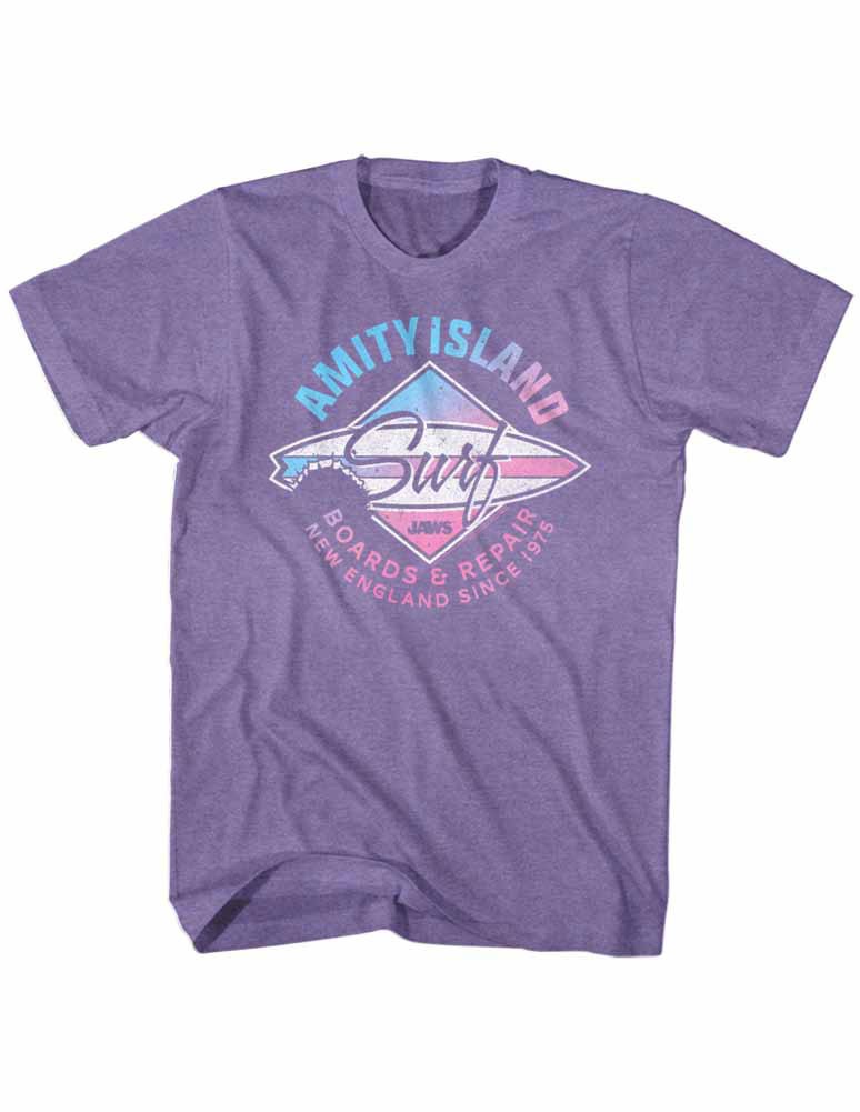 Jaws Amity Island Surf Purple T-Shirt